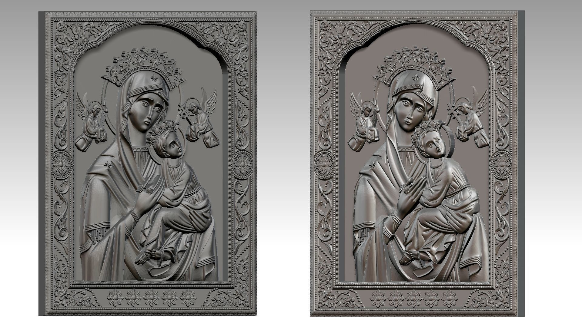 Our Lady of Perpetual Help Relief 3D print model_14