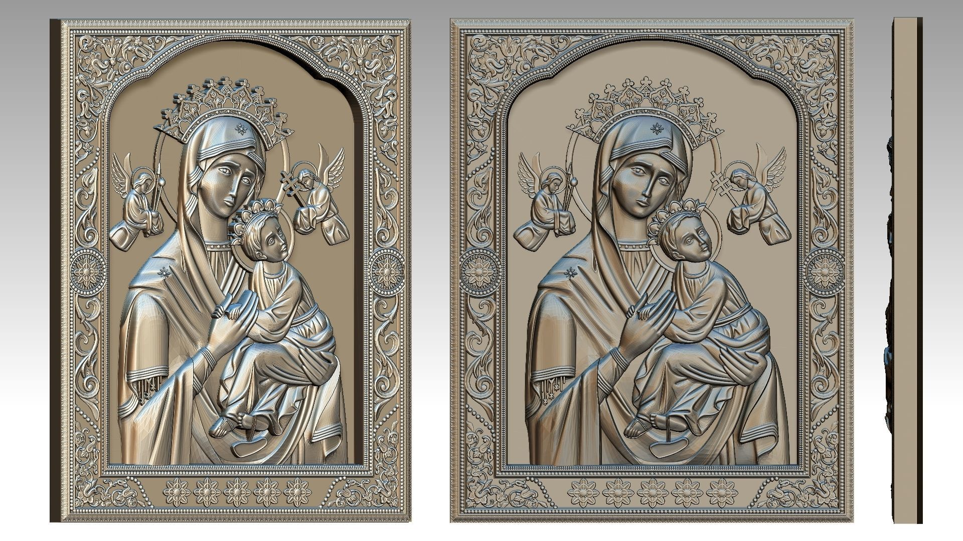 Our Lady of Perpetual Help Relief 3D print model_4