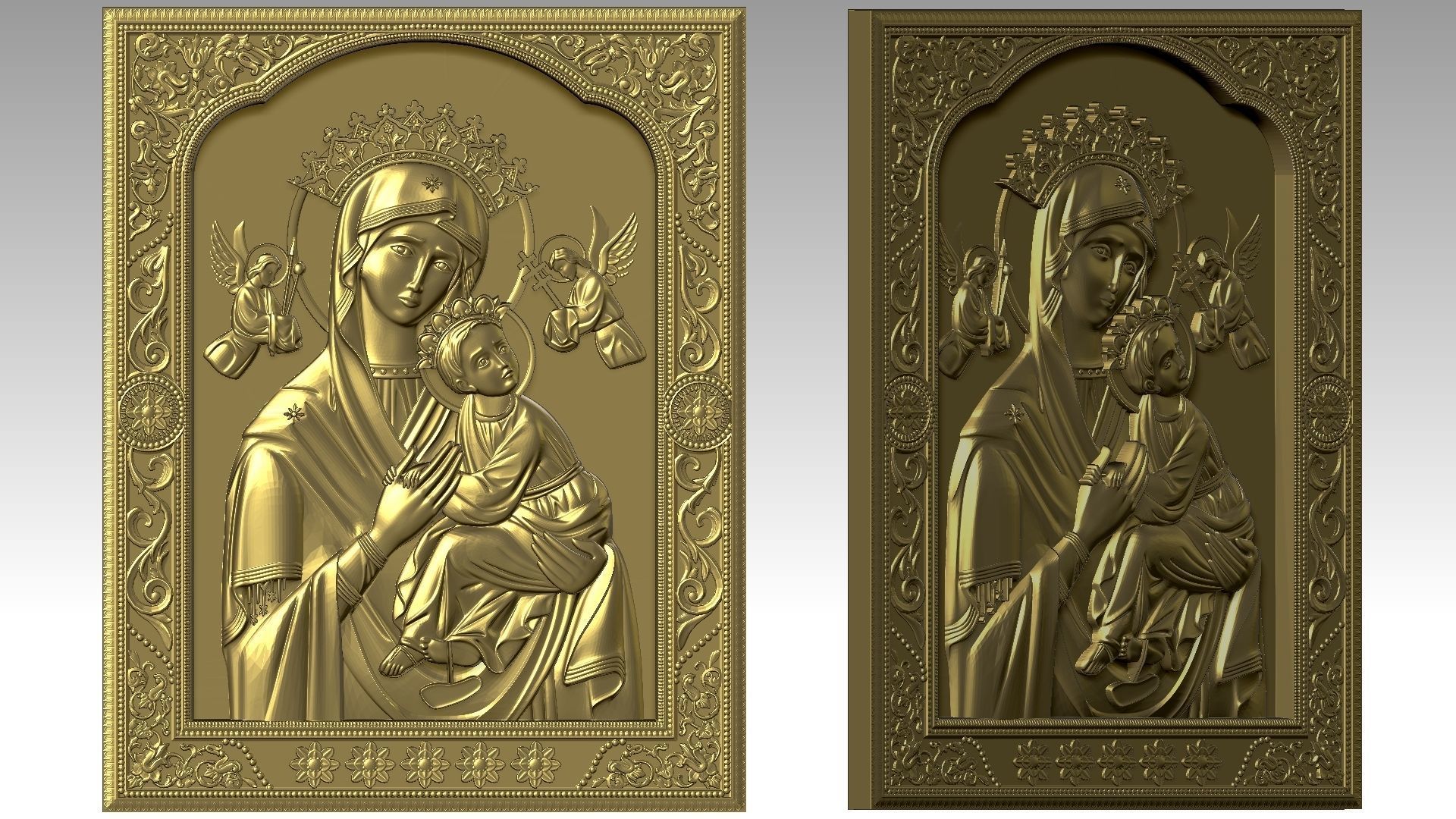 Our Lady of Perpetual Help Relief 3D print model_8