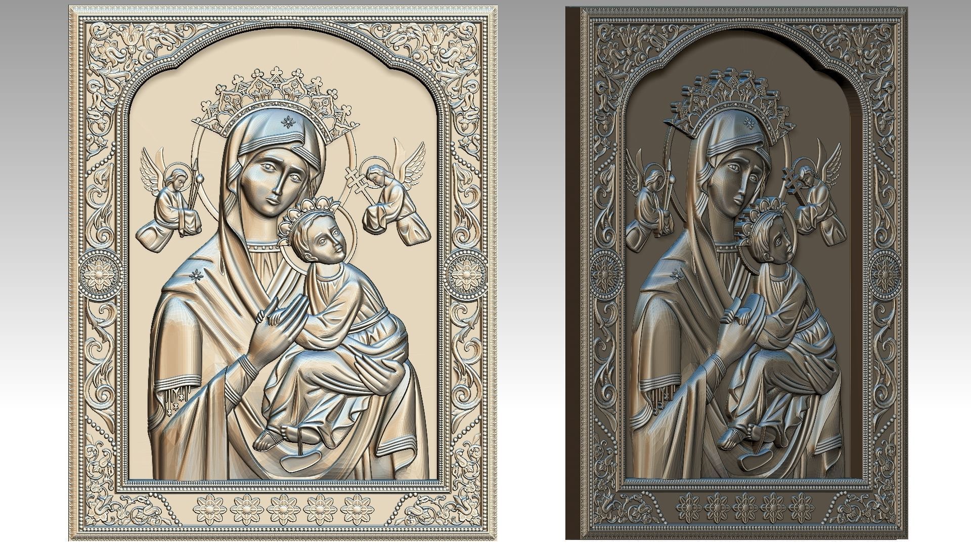 Our Lady of Perpetual Help Relief 3D print model_9