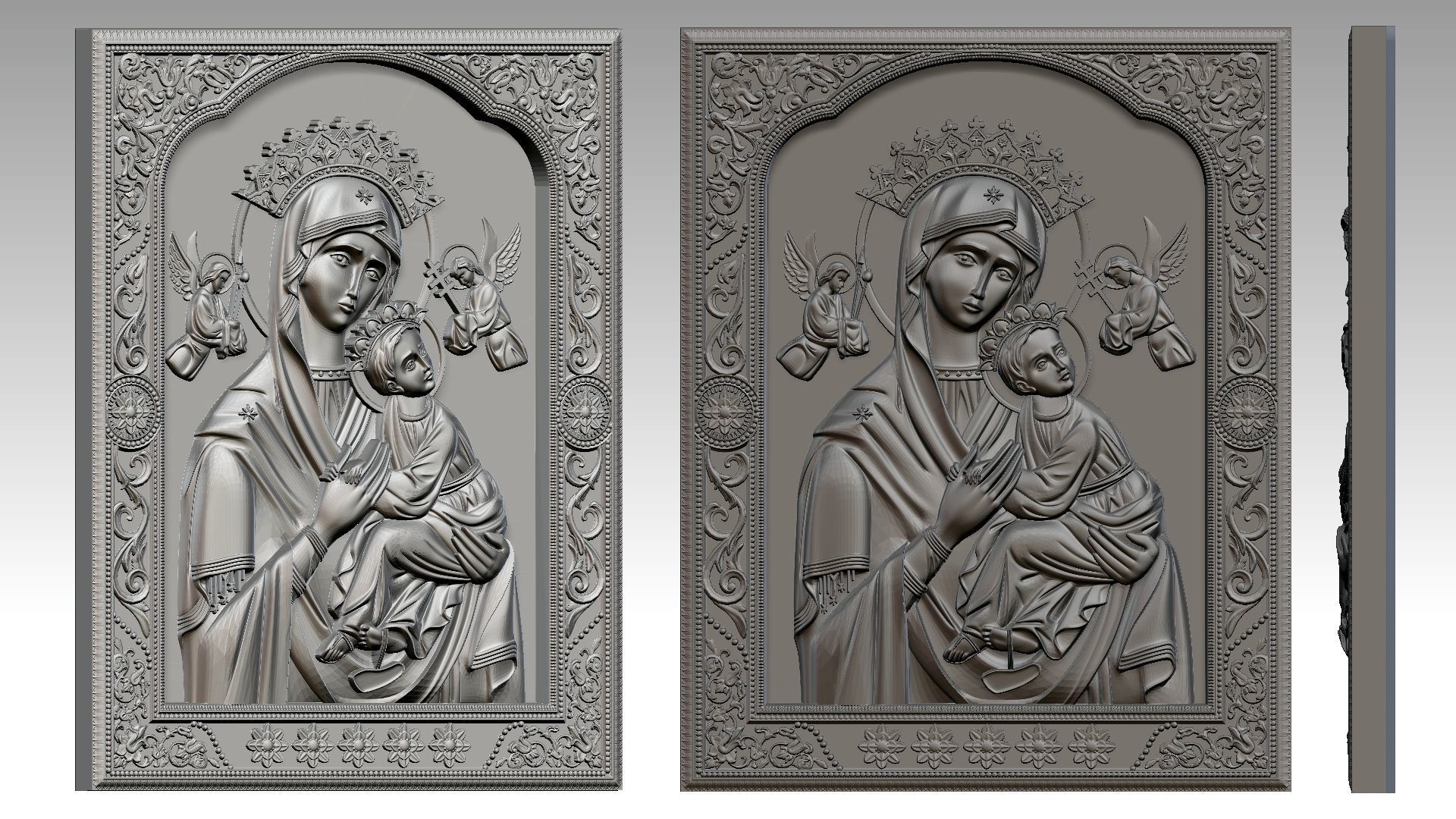 Our Lady of Perpetual Help Relief 3D print model_5