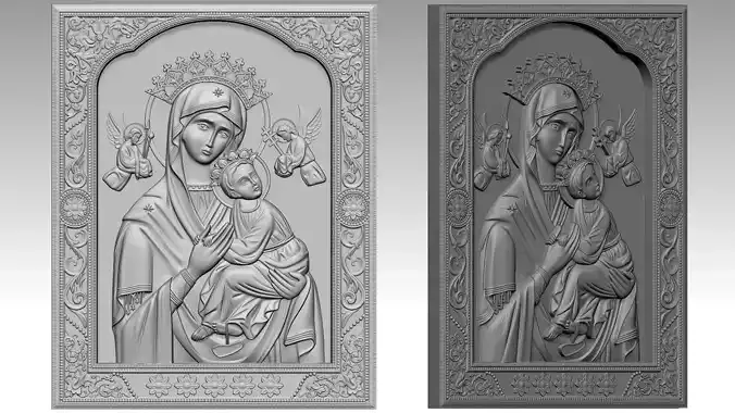 Our Lady of Perpetual Help Relief 3D print model