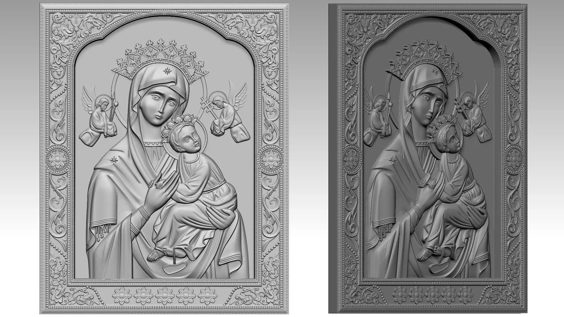 Our Lady of Perpetual Help Relief 3D print model_0