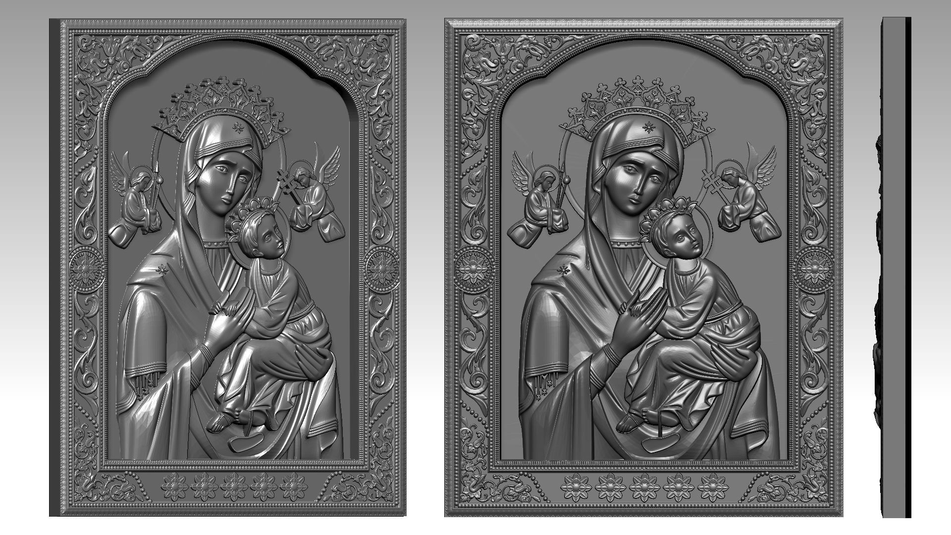 Our Lady of Perpetual Help Relief 3D print model_7