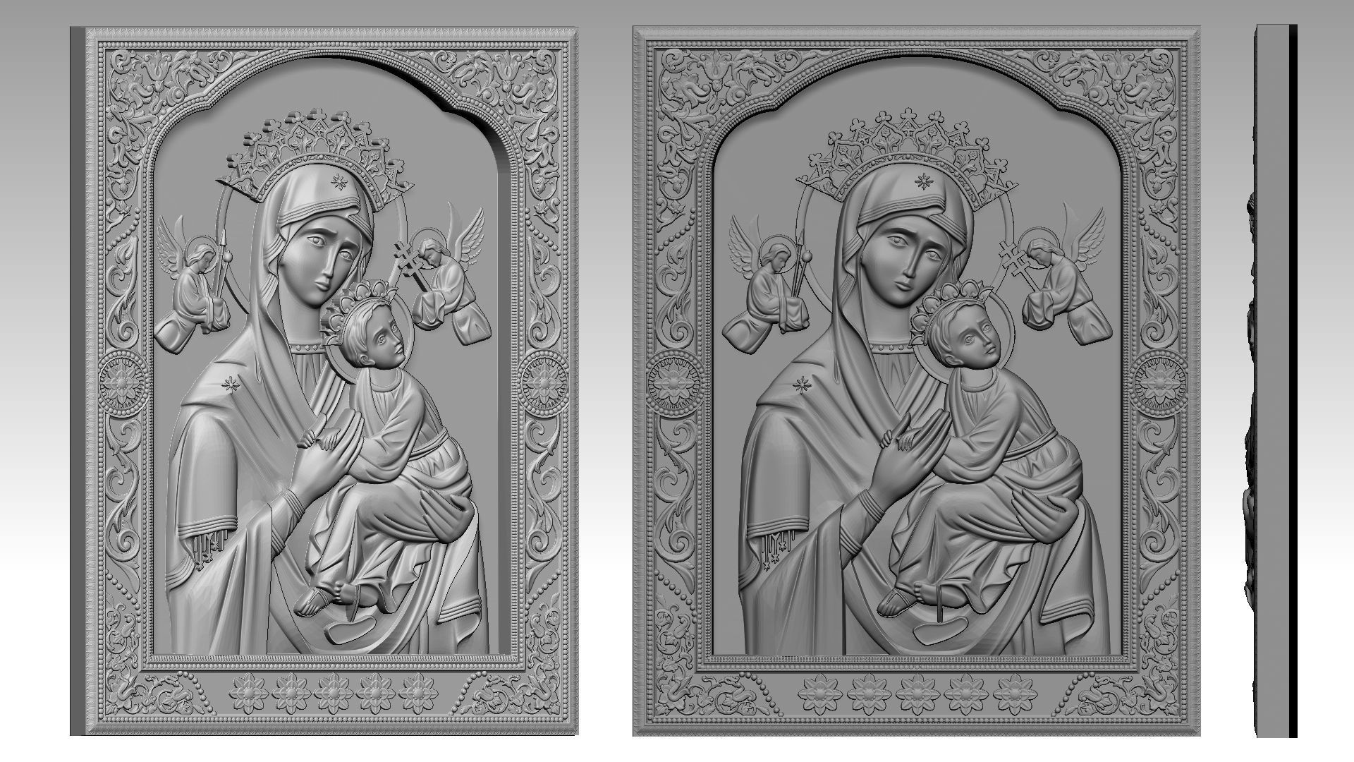 Our Lady of Perpetual Help Relief 3D print model_3