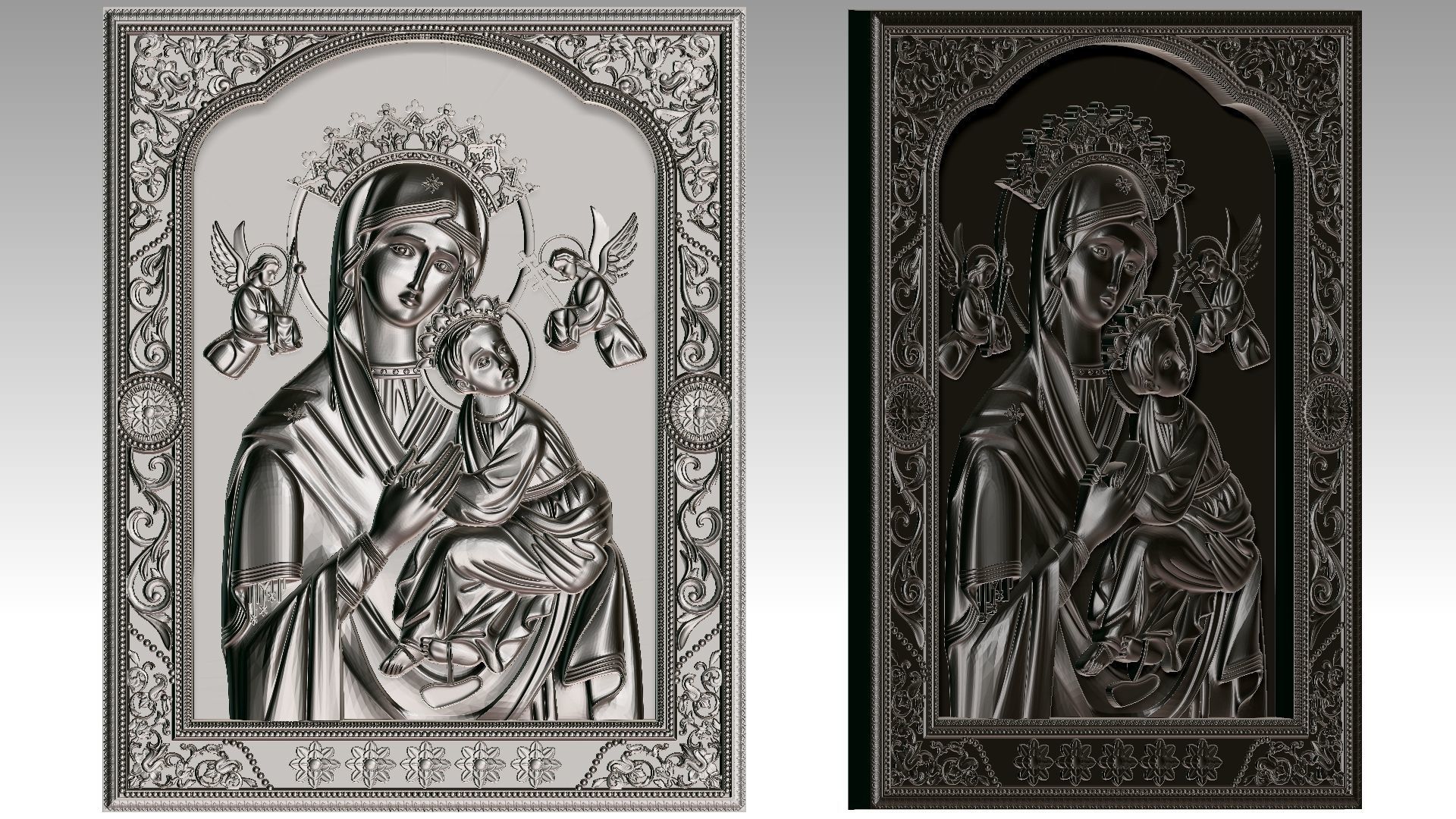 Our Lady of Perpetual Help Relief 3D print model_11