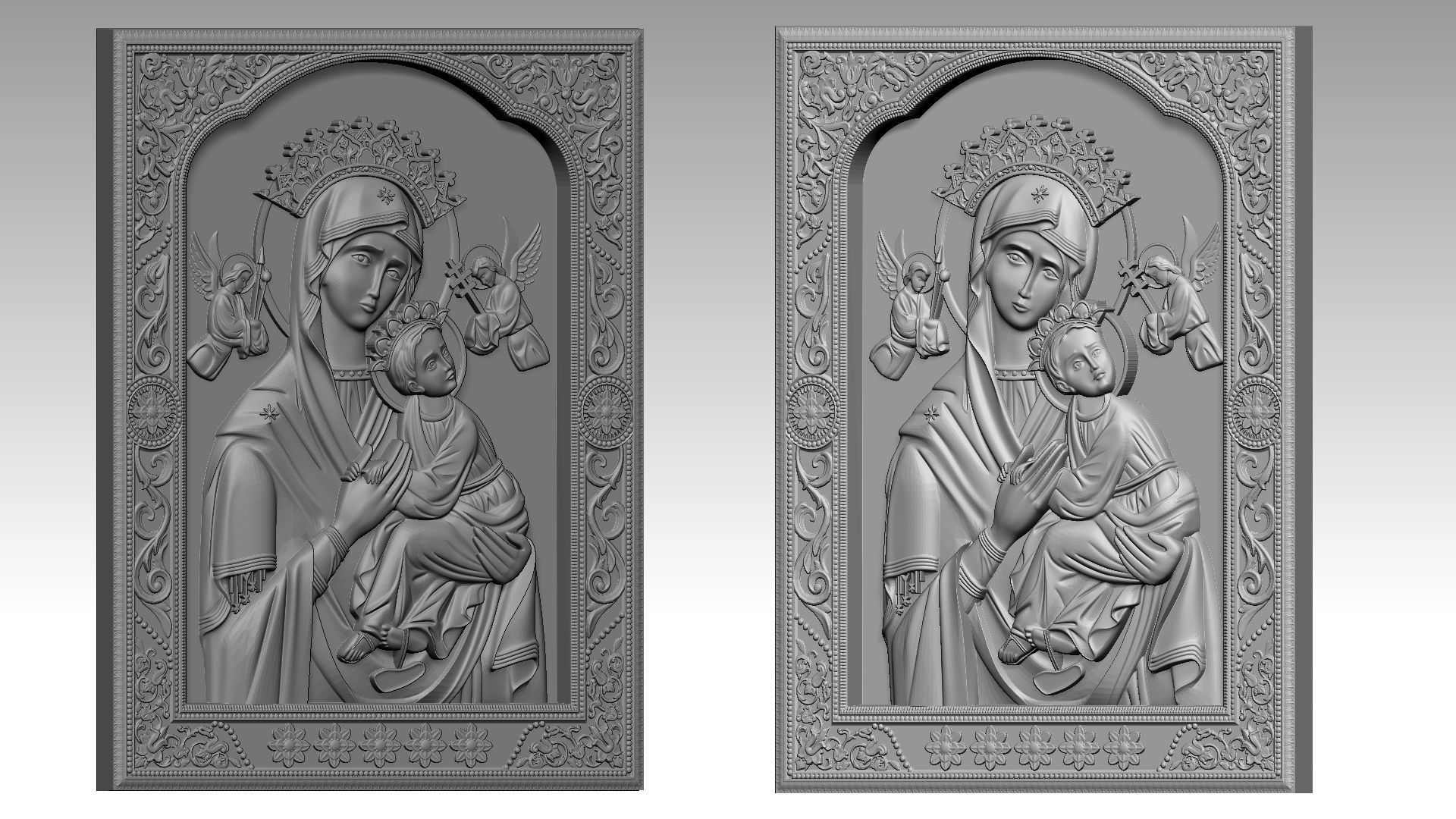 Our Lady of Perpetual Help Relief 3D print model_13