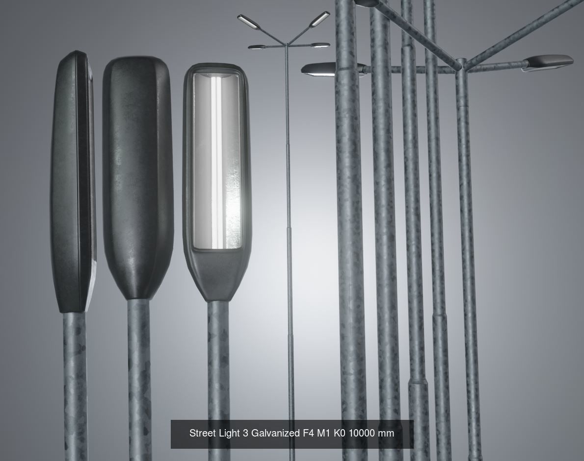 Street Light 3 Galvanized Package 3D Model Collection_14
