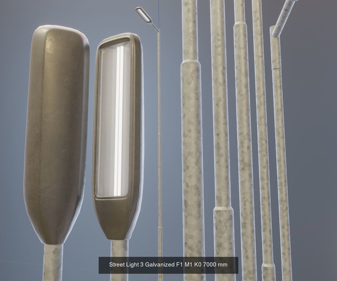 Street Light 3 Galvanized Package 3D Model Collection_6