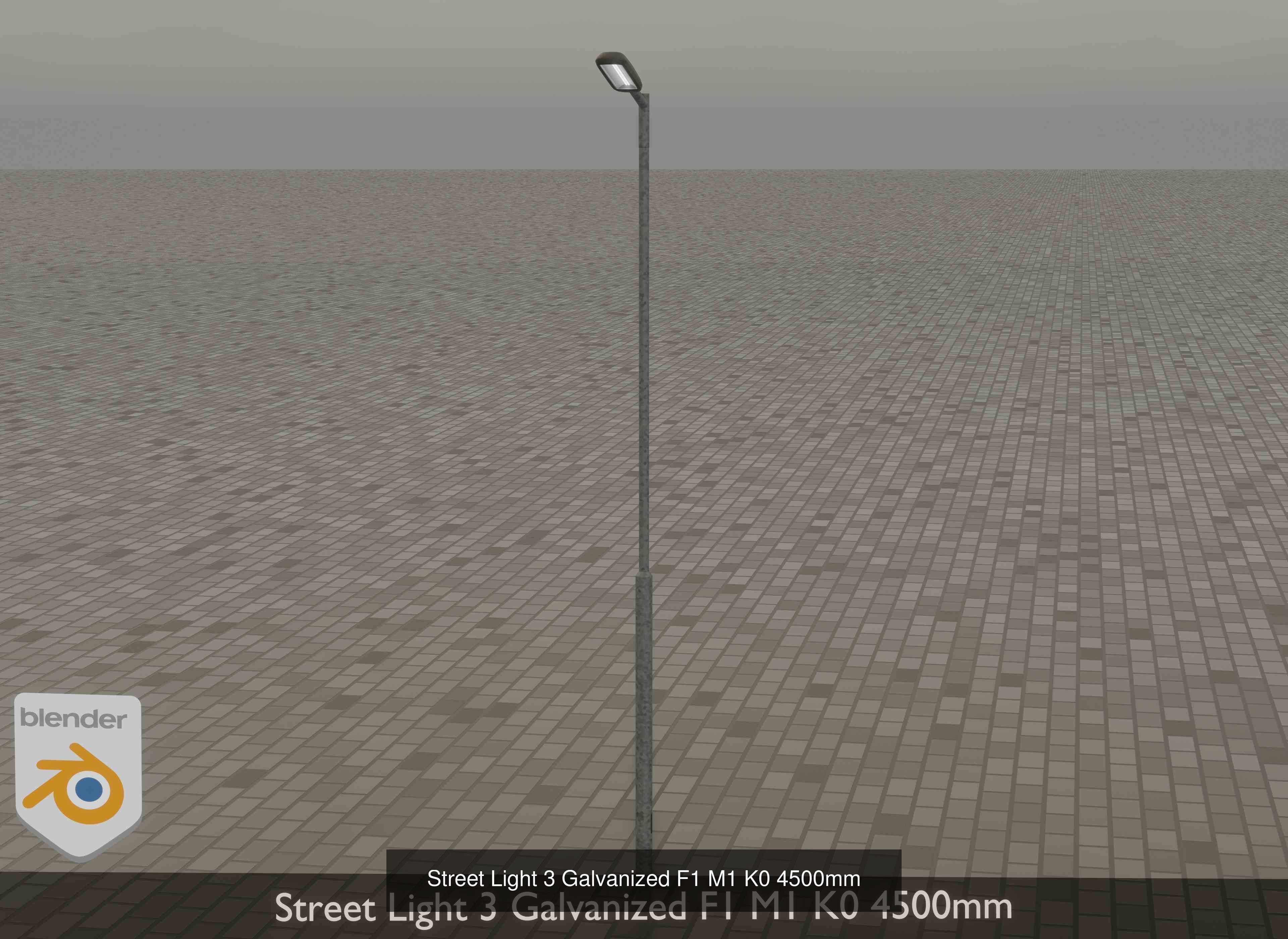 Street Light 3 Galvanized Package 3D Model Collection_16
