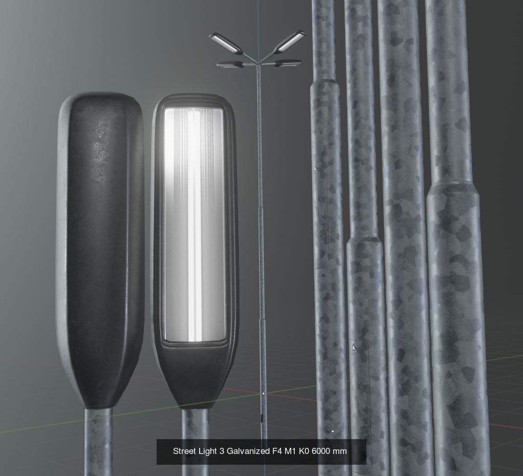 Street Light 3 Galvanized Package 3D Model Collection_13