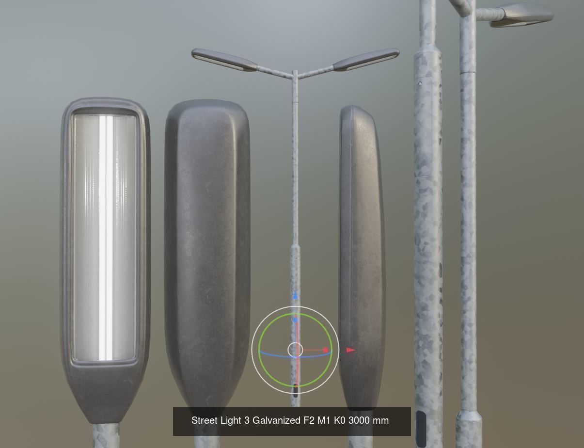 Street Light 3 Galvanized Package 3D Model Collection_8
