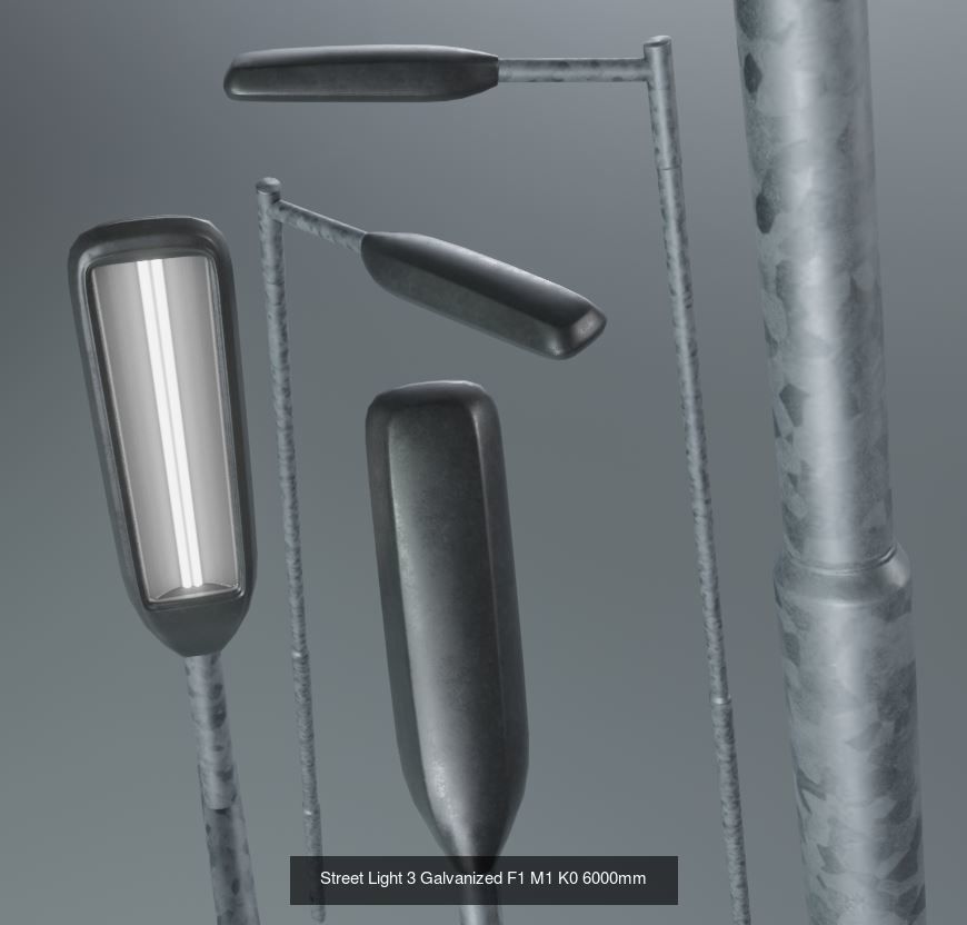 Street Light 3 Galvanized Package 3D Model Collection_2