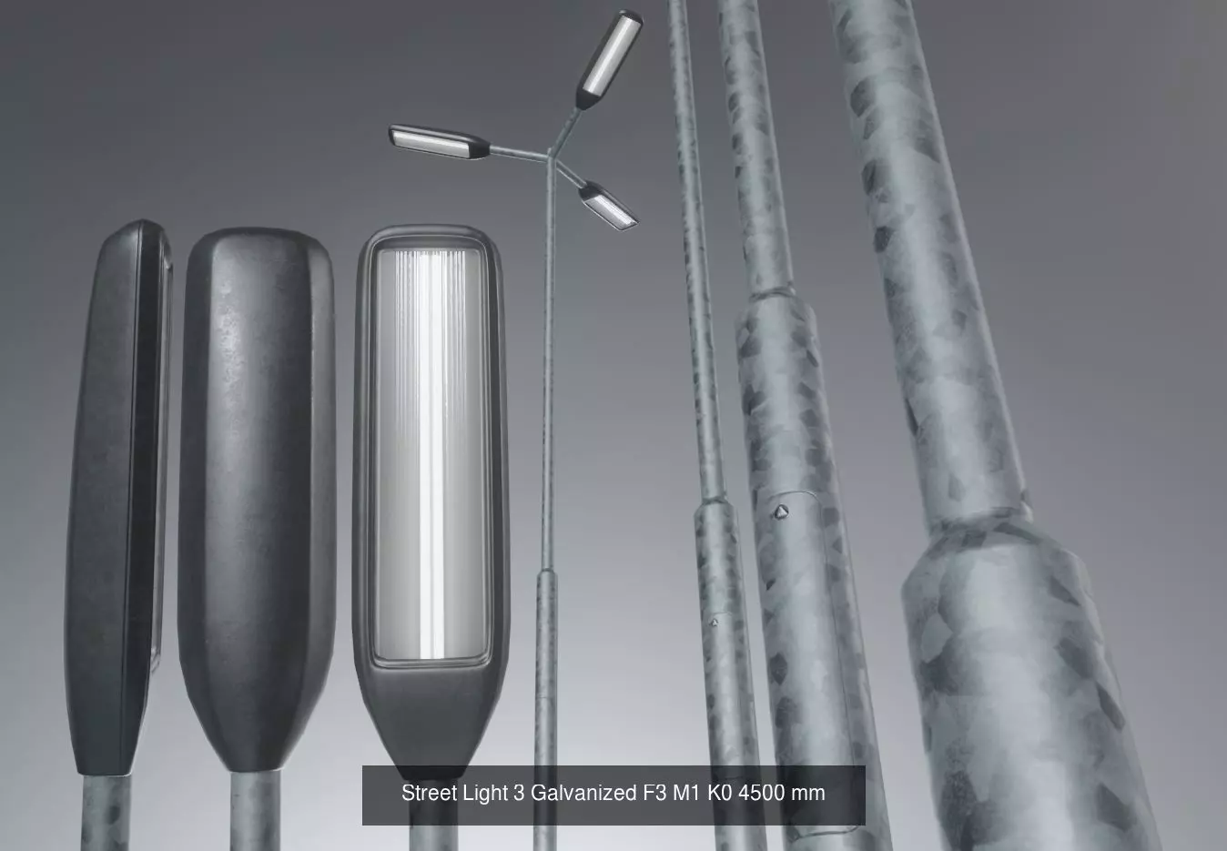 Street Light 3 Galvanized Package 3D Model Collection_0