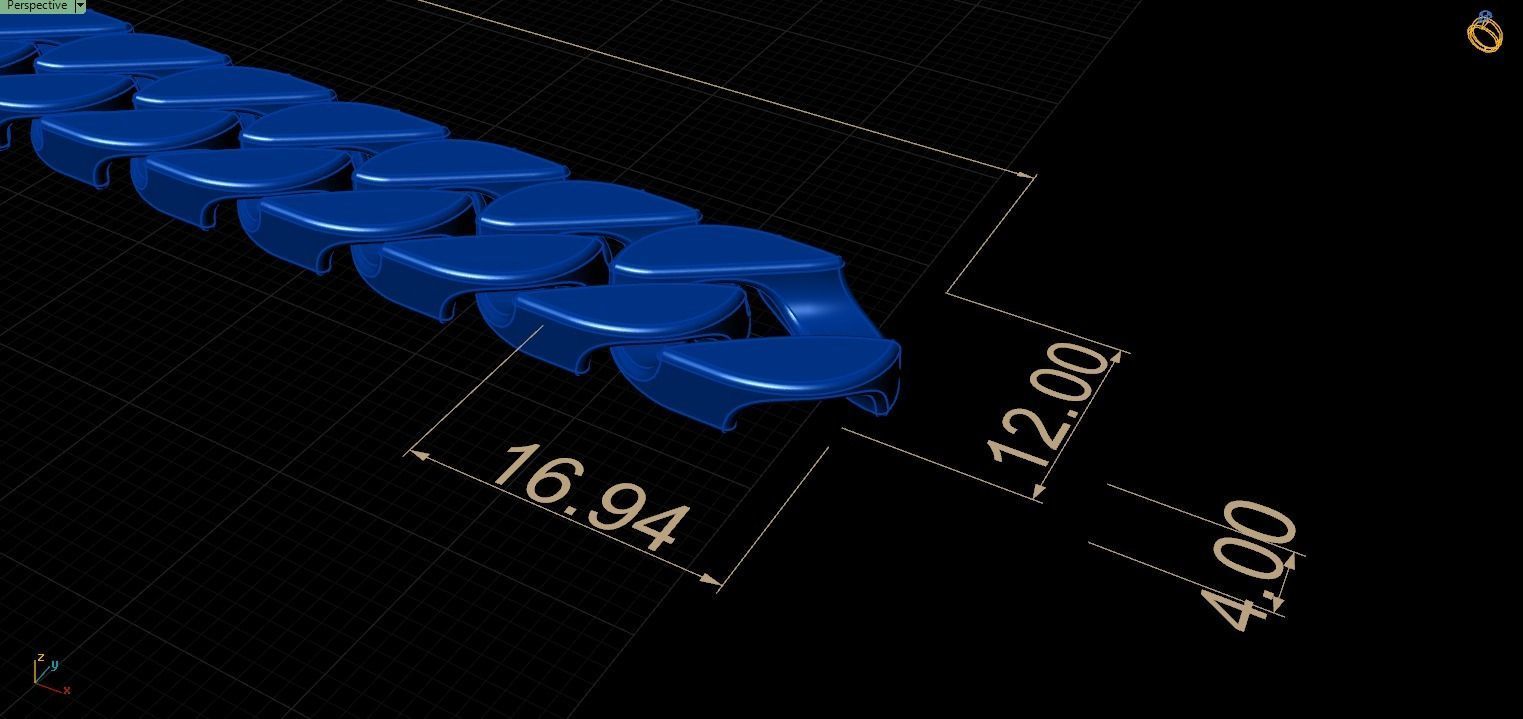 CUBAN LINK CHAIN AND LOCK BOX FOR BRACELETS OR NECKLACE 3D print model_3