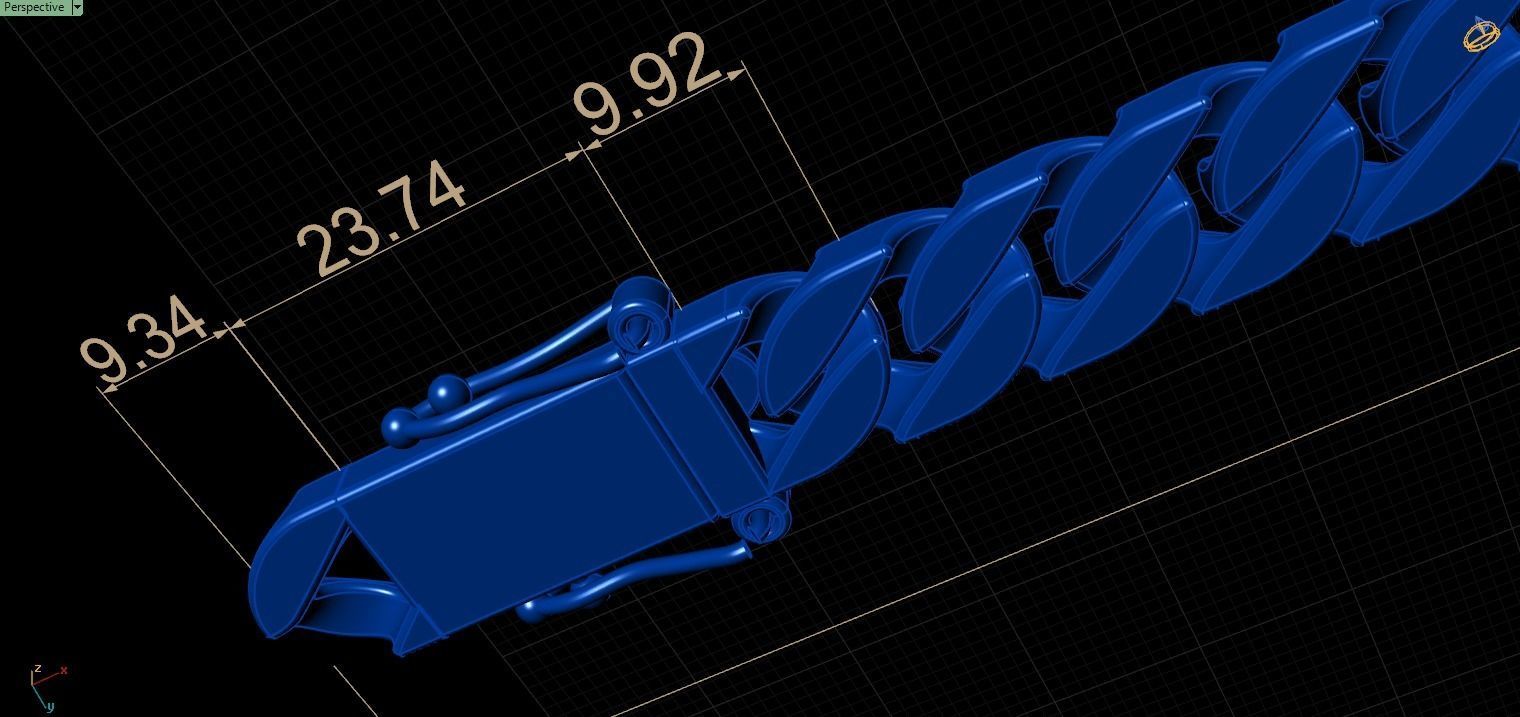 CUBAN LINK CHAIN AND LOCK BOX FOR BRACELETS OR NECKLACE 3D print model_4