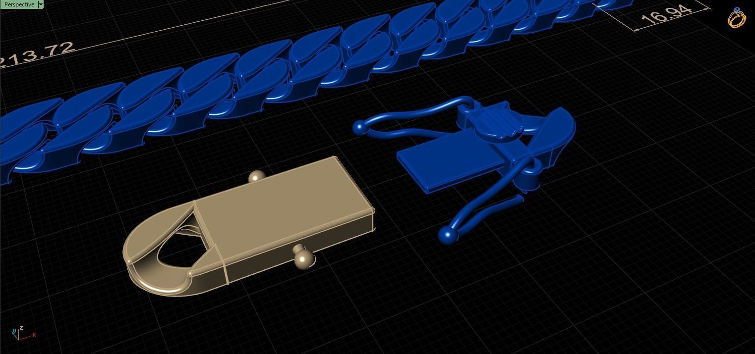 CUBAN LINK CHAIN AND LOCK BOX FOR BRACELETS OR NECKLACE 3D print model_2