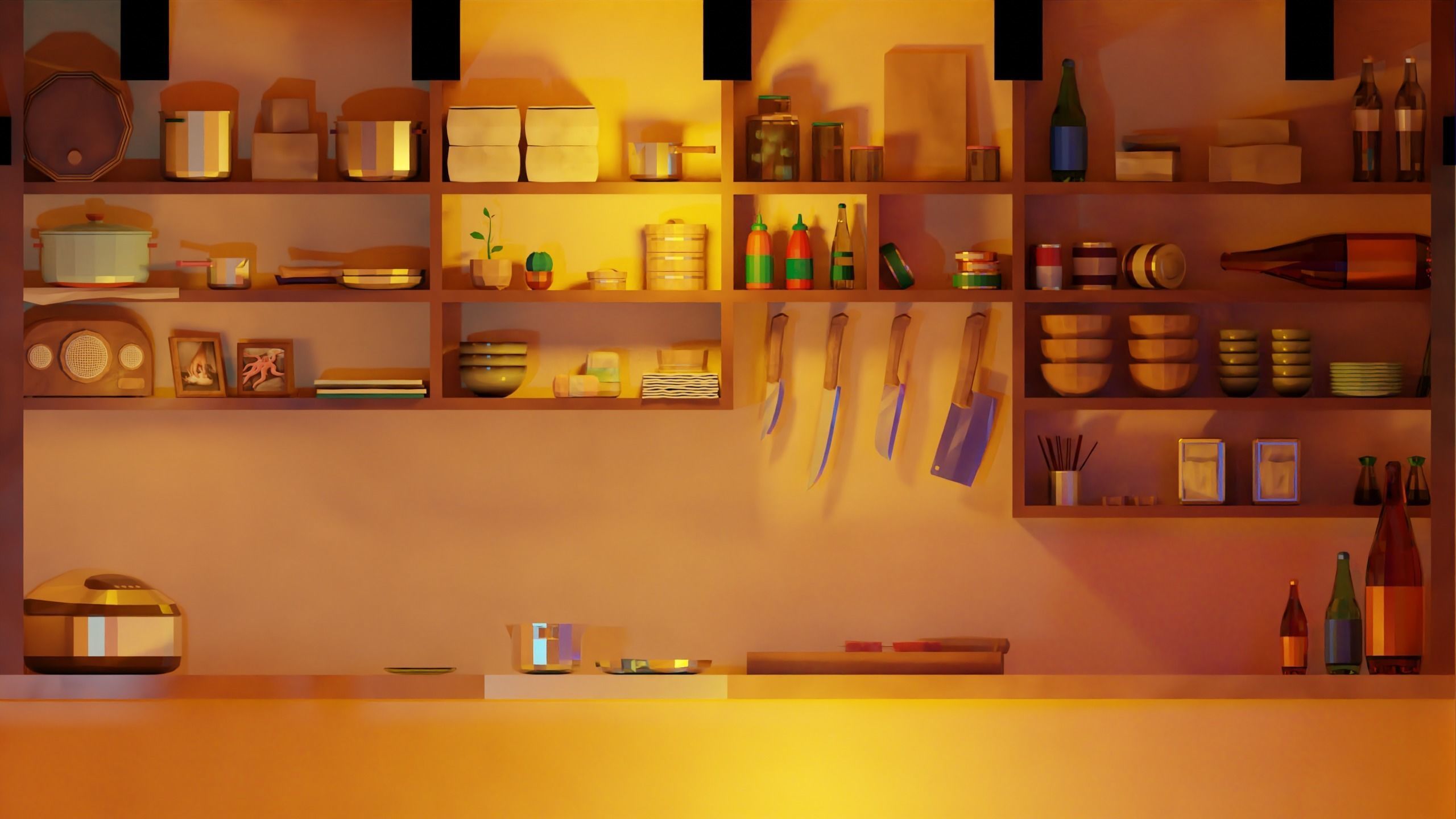 LowPoly Kitchen Objects Low-poly 3D model_5
