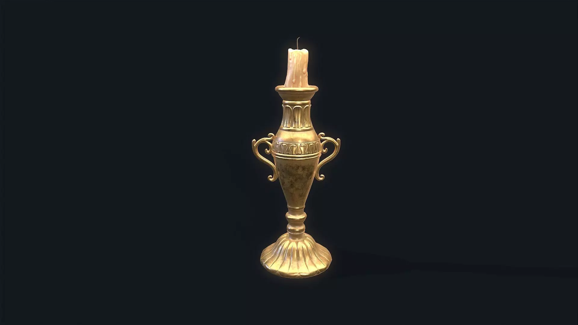 Medieval Candlestick 4 Low-poly 3D model_0