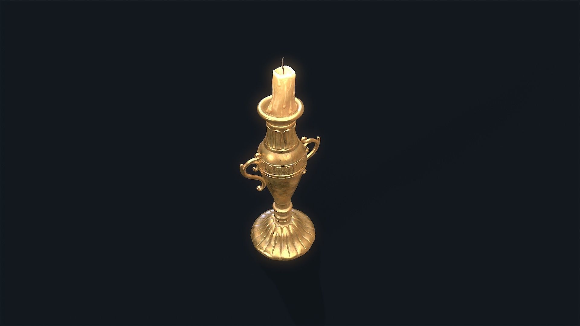 Medieval Candlestick 4 Low-poly 3D model_2