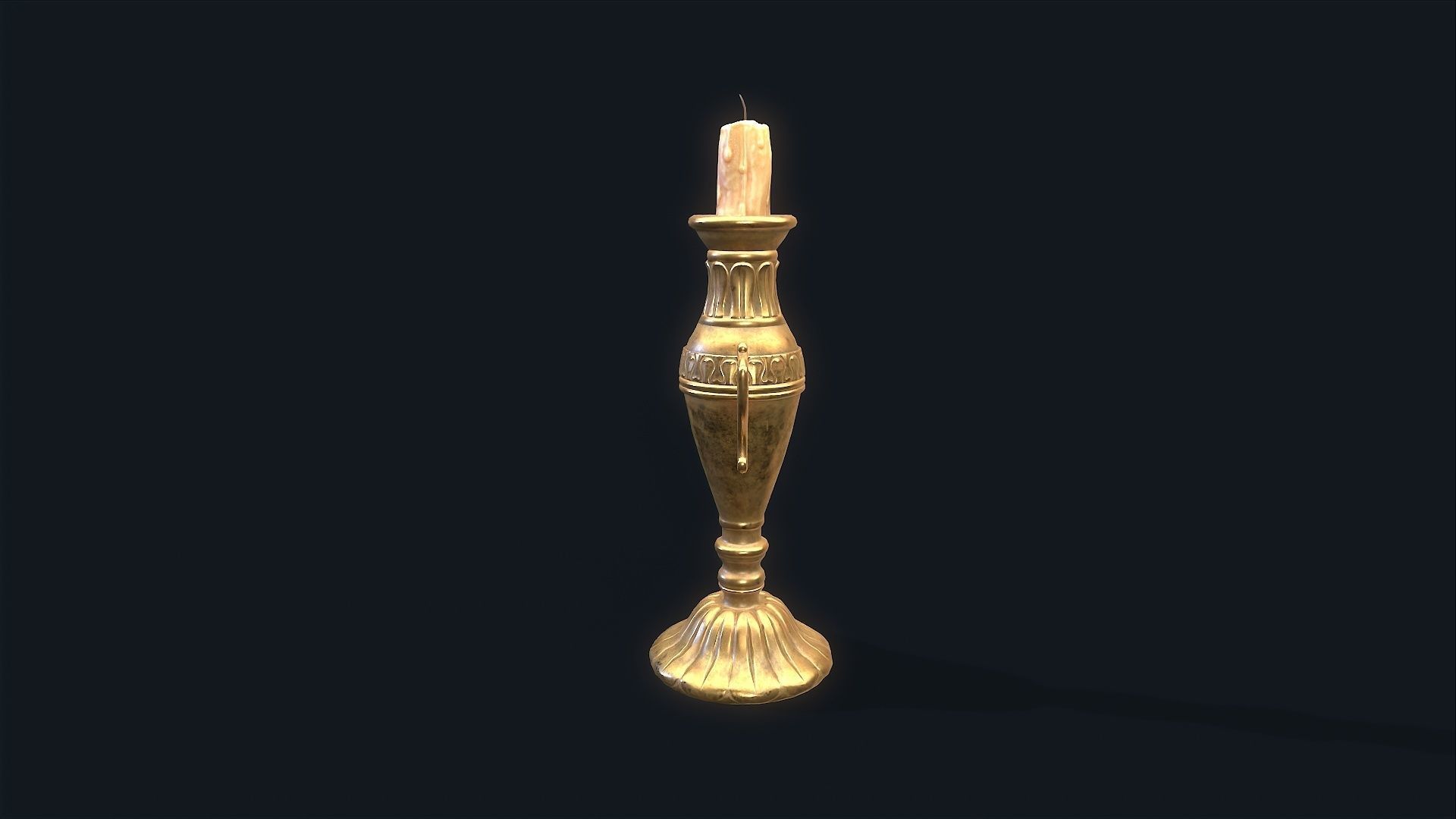 Medieval Candlestick 4 Low-poly 3D model_1