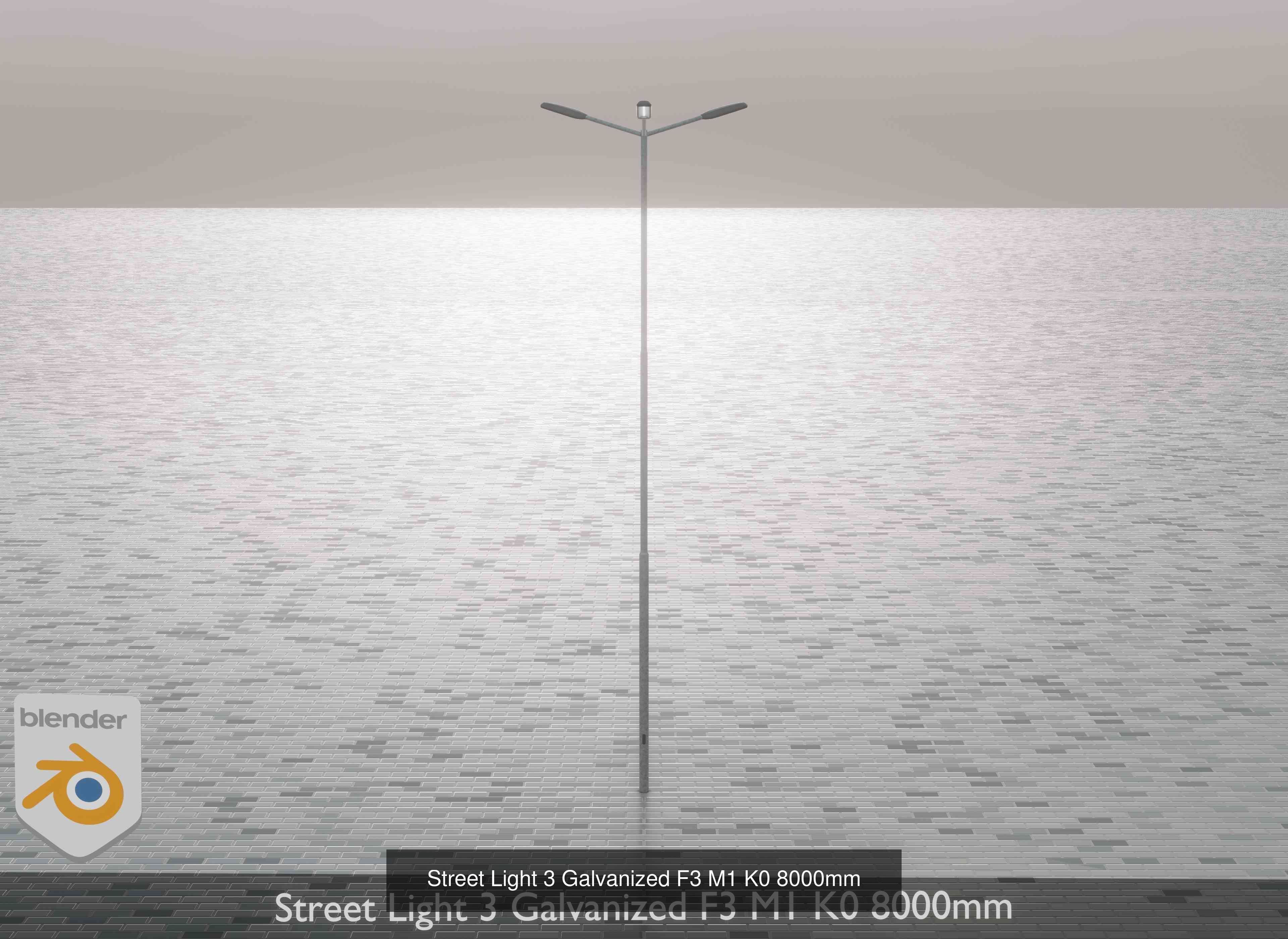 Street Light 1 2 3 Galvanized Package 3D Model Collection_174