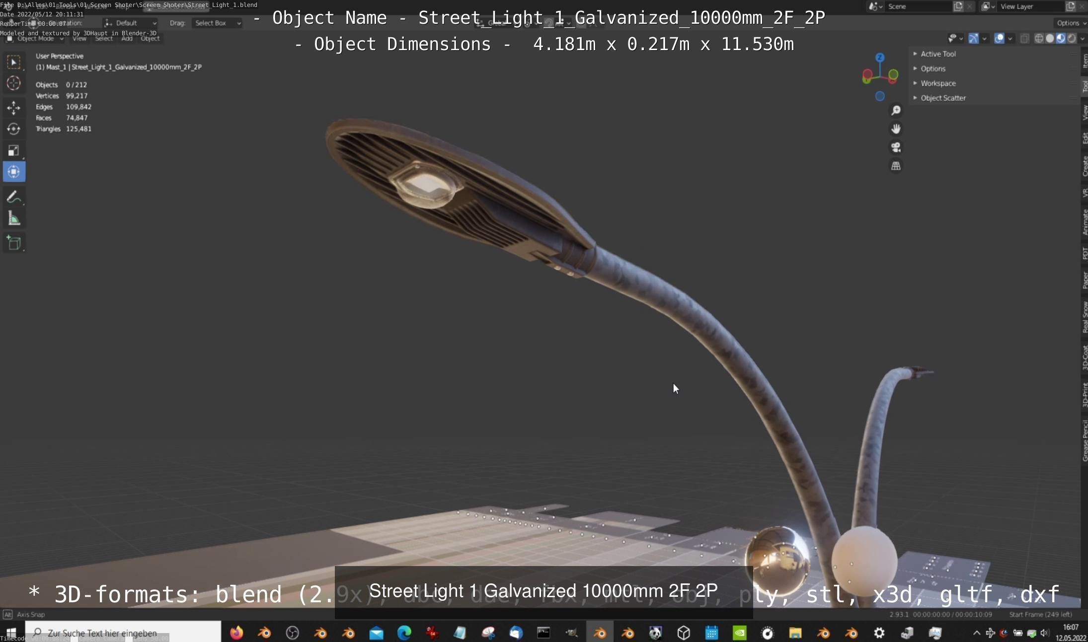 Street Light 1 2 3 Galvanized Package 3D Model Collection_111