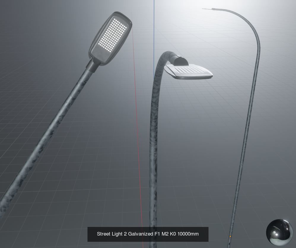 Street Light 1 2 3 Galvanized Package 3D Model Collection_128