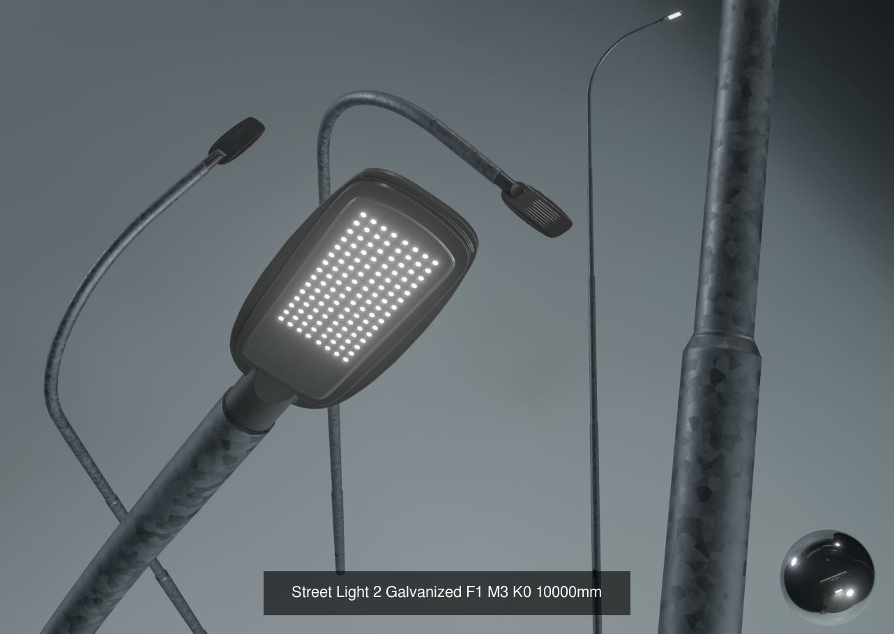 Street Light 1 2 3 Galvanized Package 3D Model Collection_130