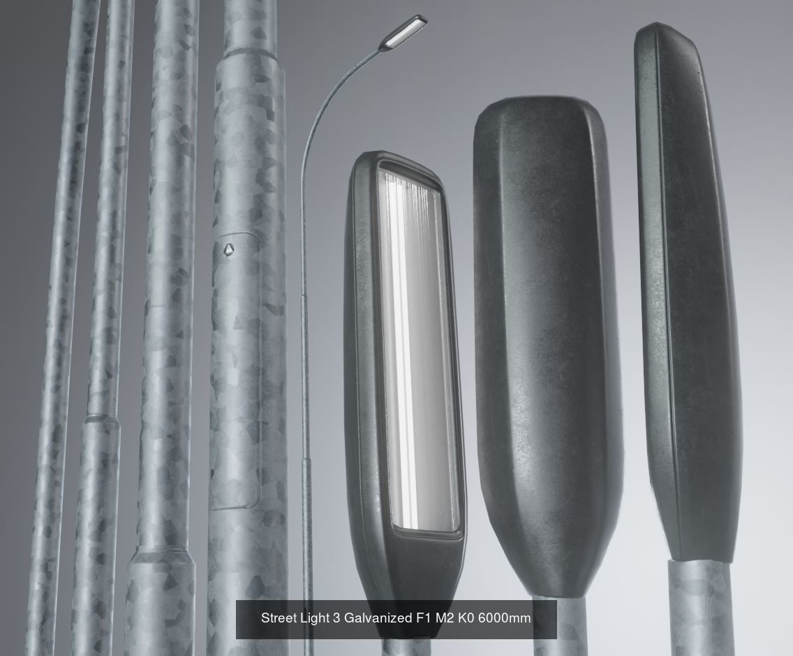 Street Light 1 2 3 Galvanized Package 3D Model Collection_180