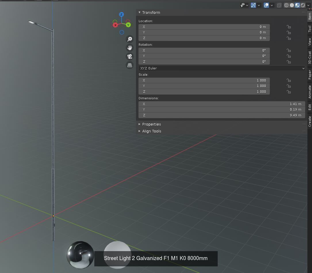 Street Light 1 2 3 Galvanized Package 3D Model Collection_123