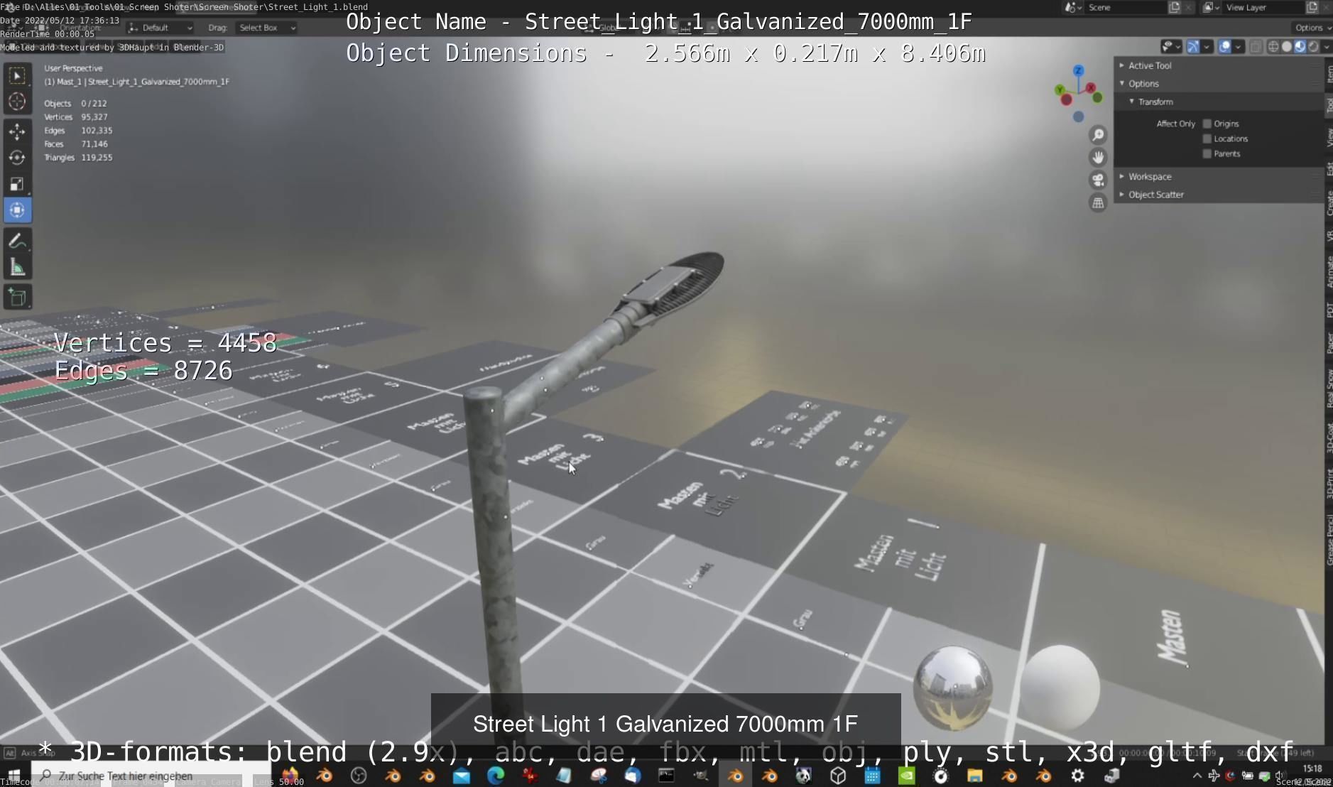 Street Light 1 2 3 Galvanized Package 3D Model Collection_87