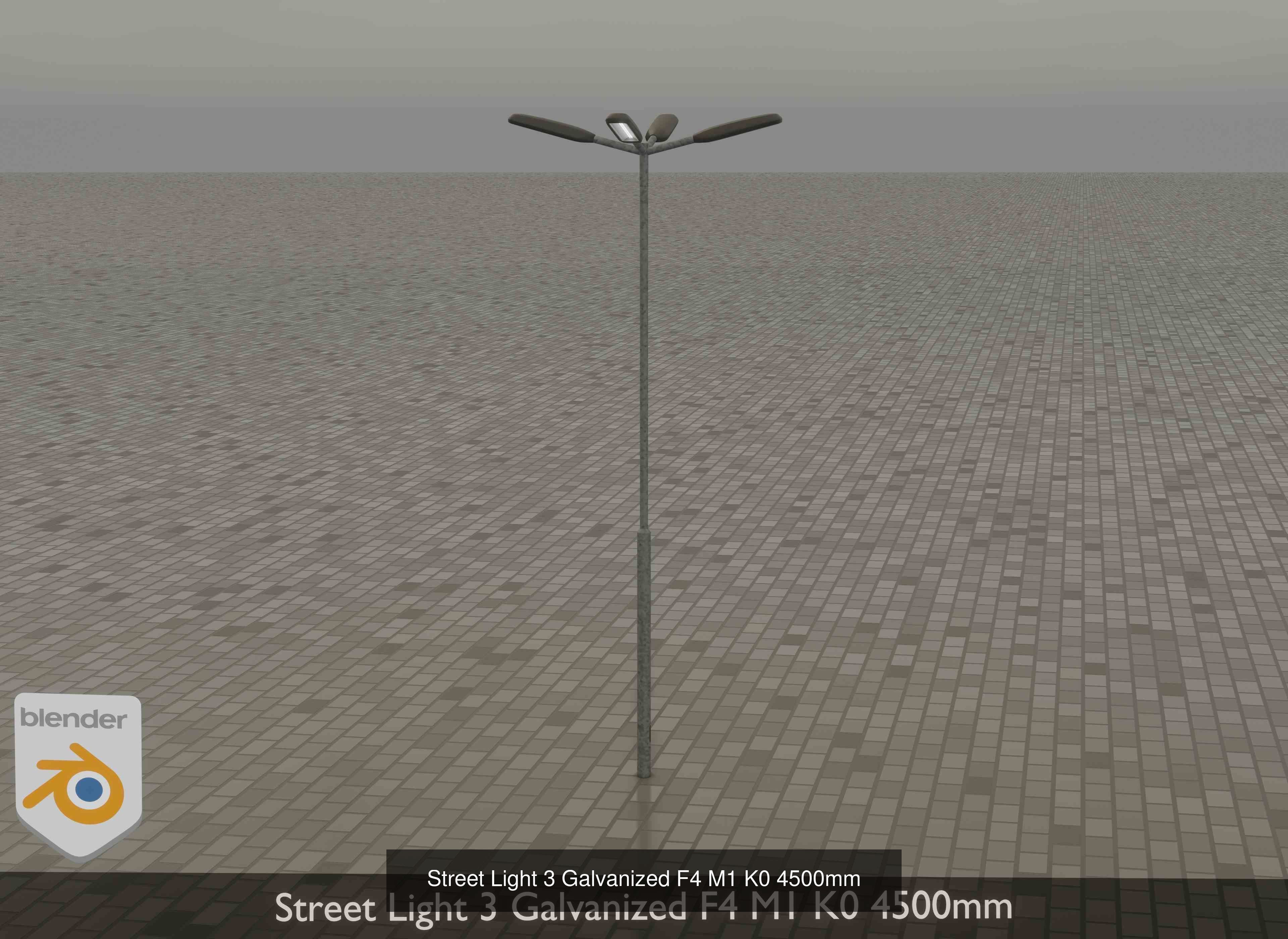Street Light 1 2 3 Galvanized Package 3D Model Collection_175