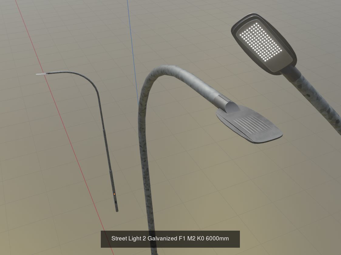 Street Light 1 2 3 Galvanized Package 3D Model Collection_129