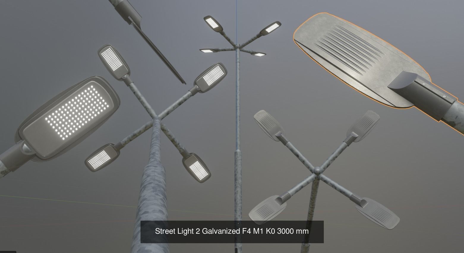 Street Light 1 2 3 Galvanized Package 3D Model Collection_151