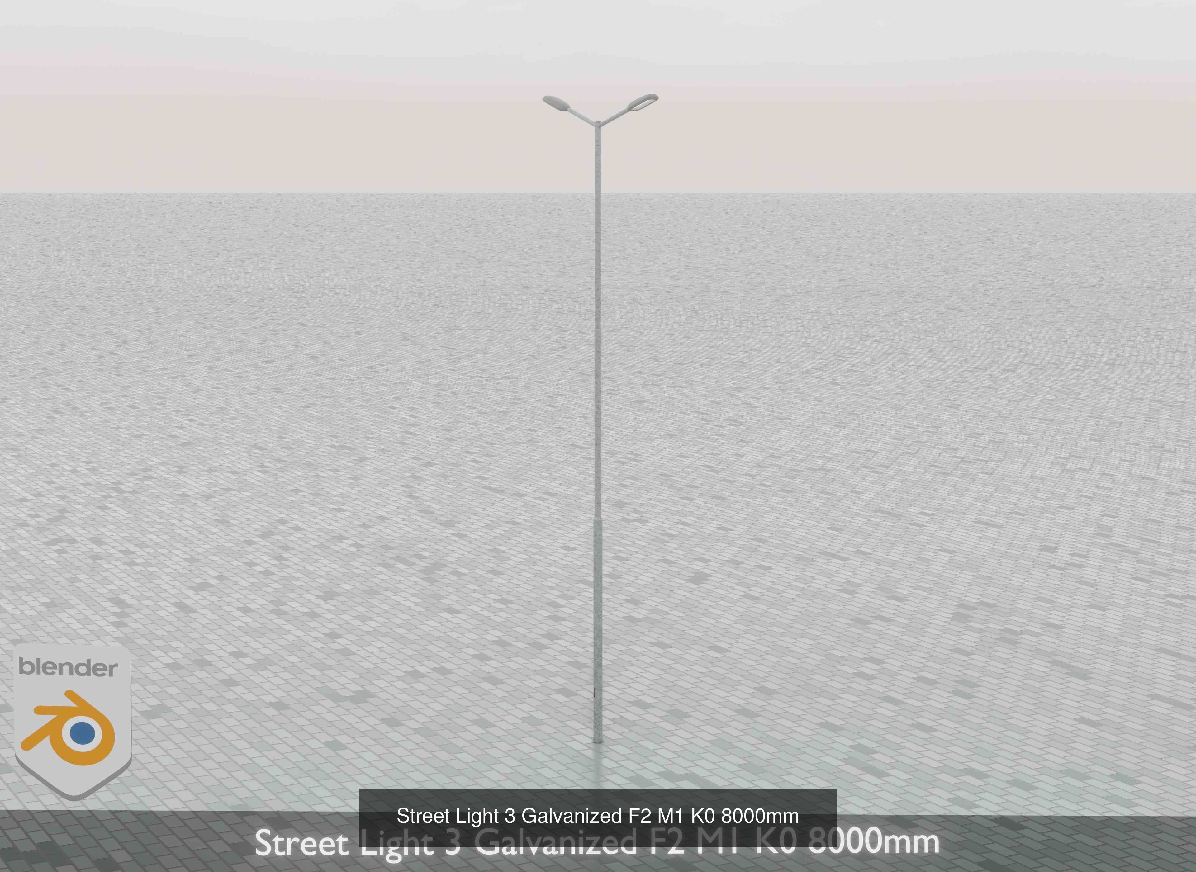 Street Light 1 2 3 Galvanized Package 3D Model Collection_166