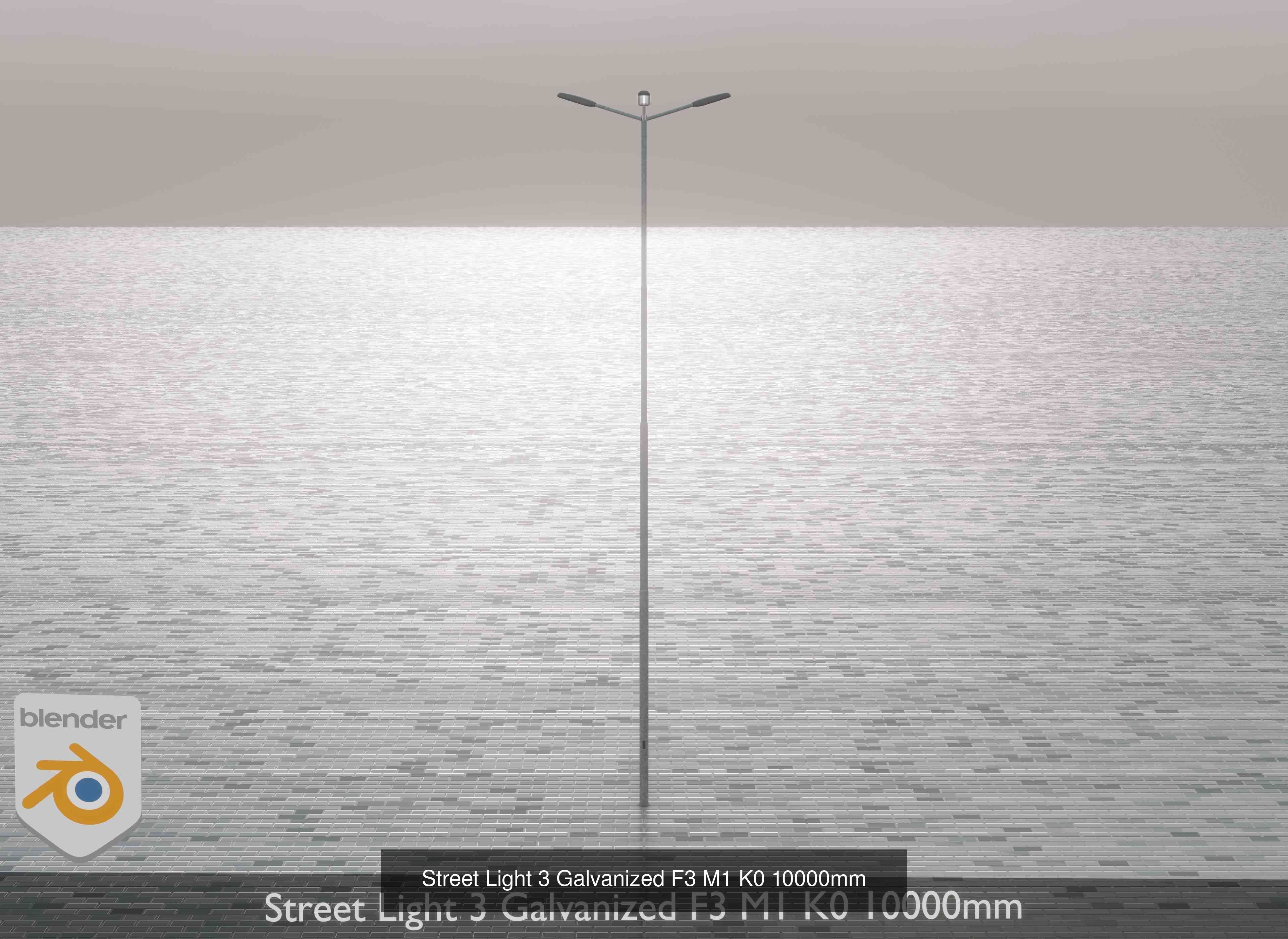 Street Light 1 2 3 Galvanized Package 3D Model Collection_170