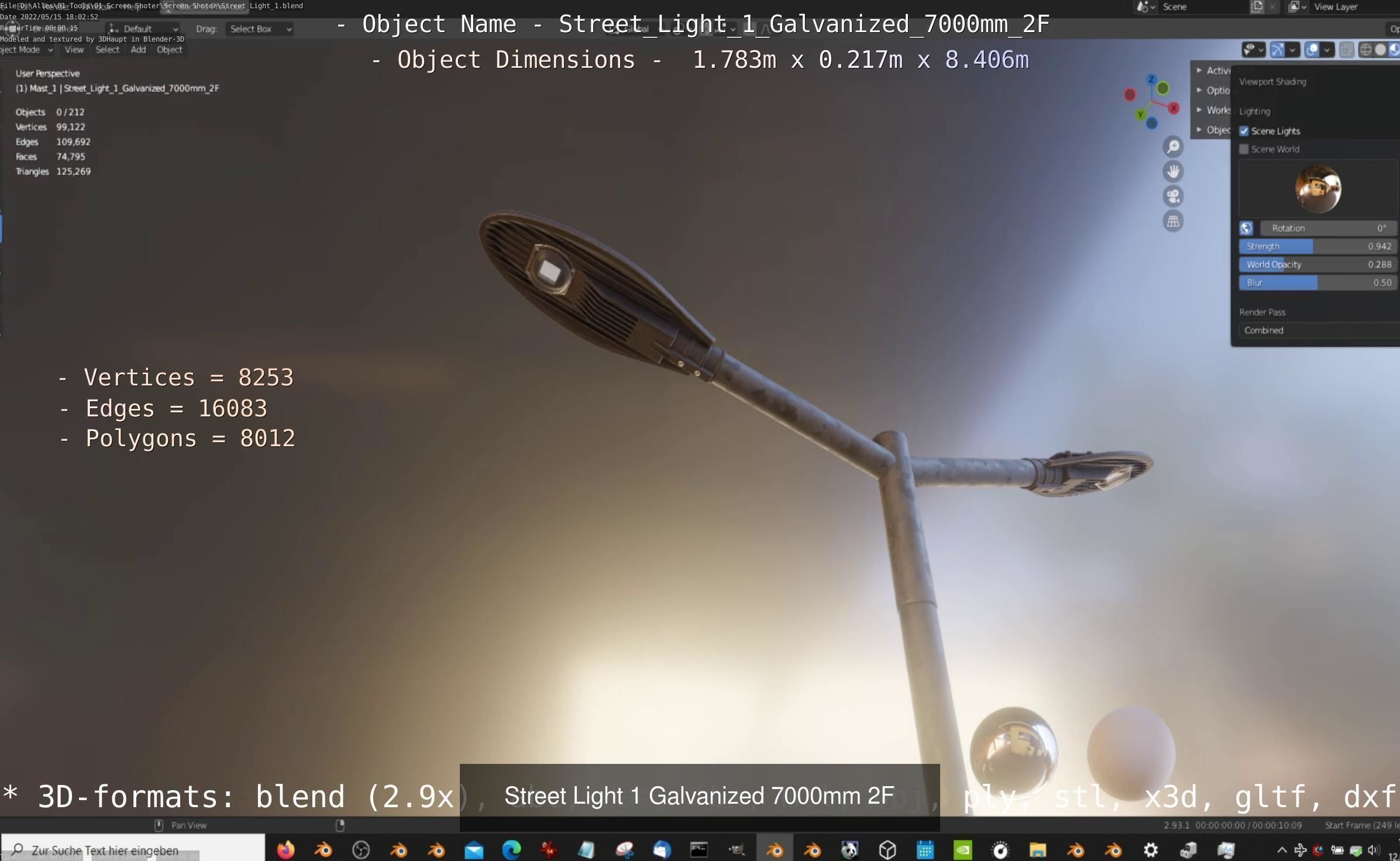 Street Light 1 2 3 Galvanized Package 3D Model Collection_86