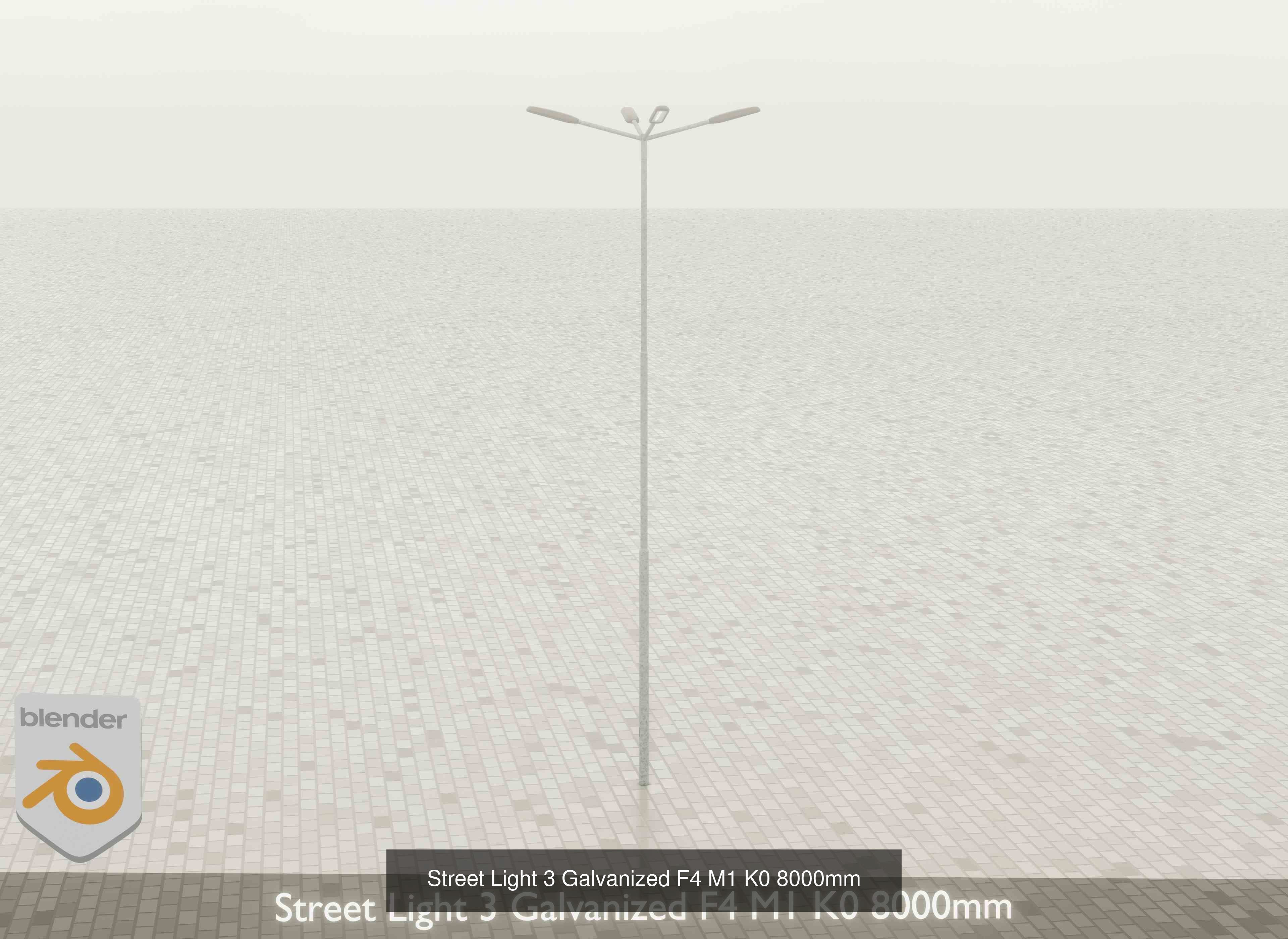 Street Light 1 2 3 Galvanized Package 3D Model Collection_178