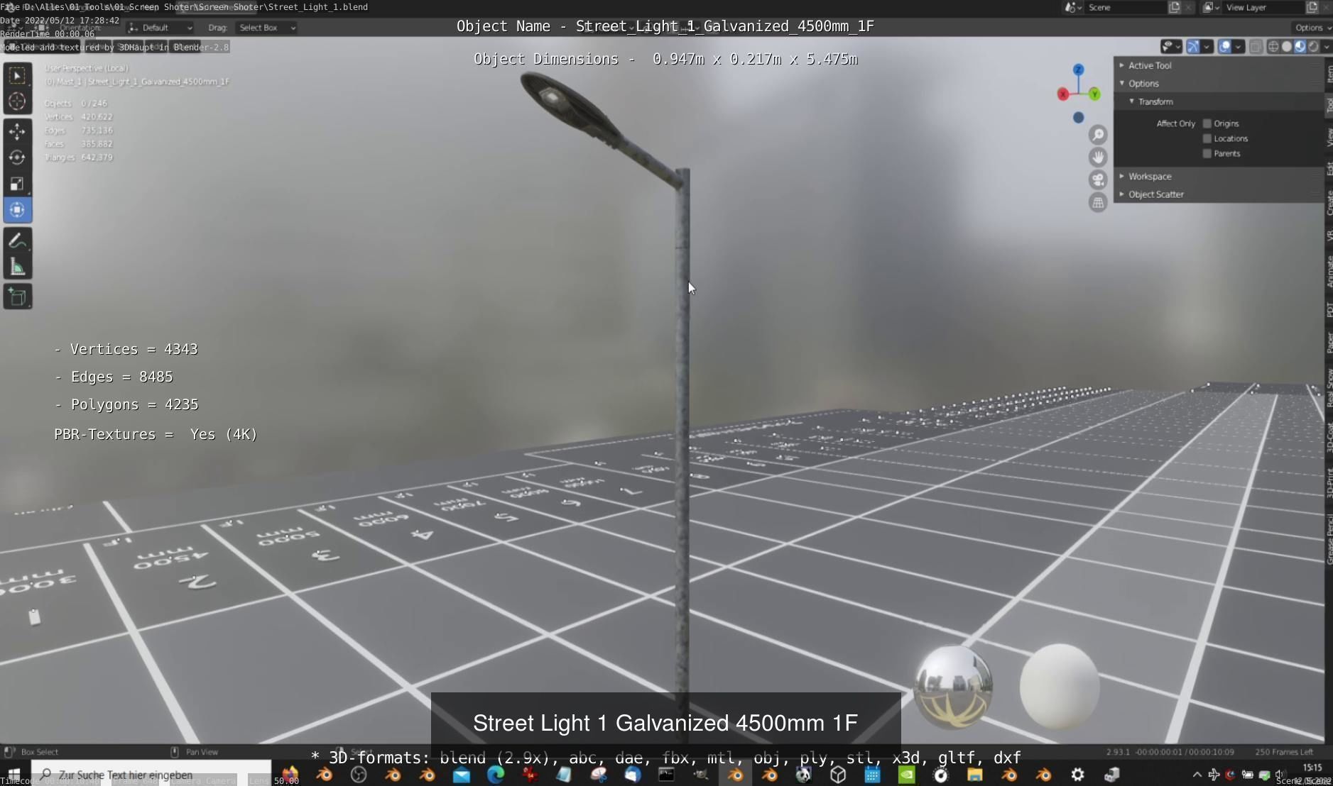 Street Light 1 2 3 Galvanized Package 3D Model Collection_103