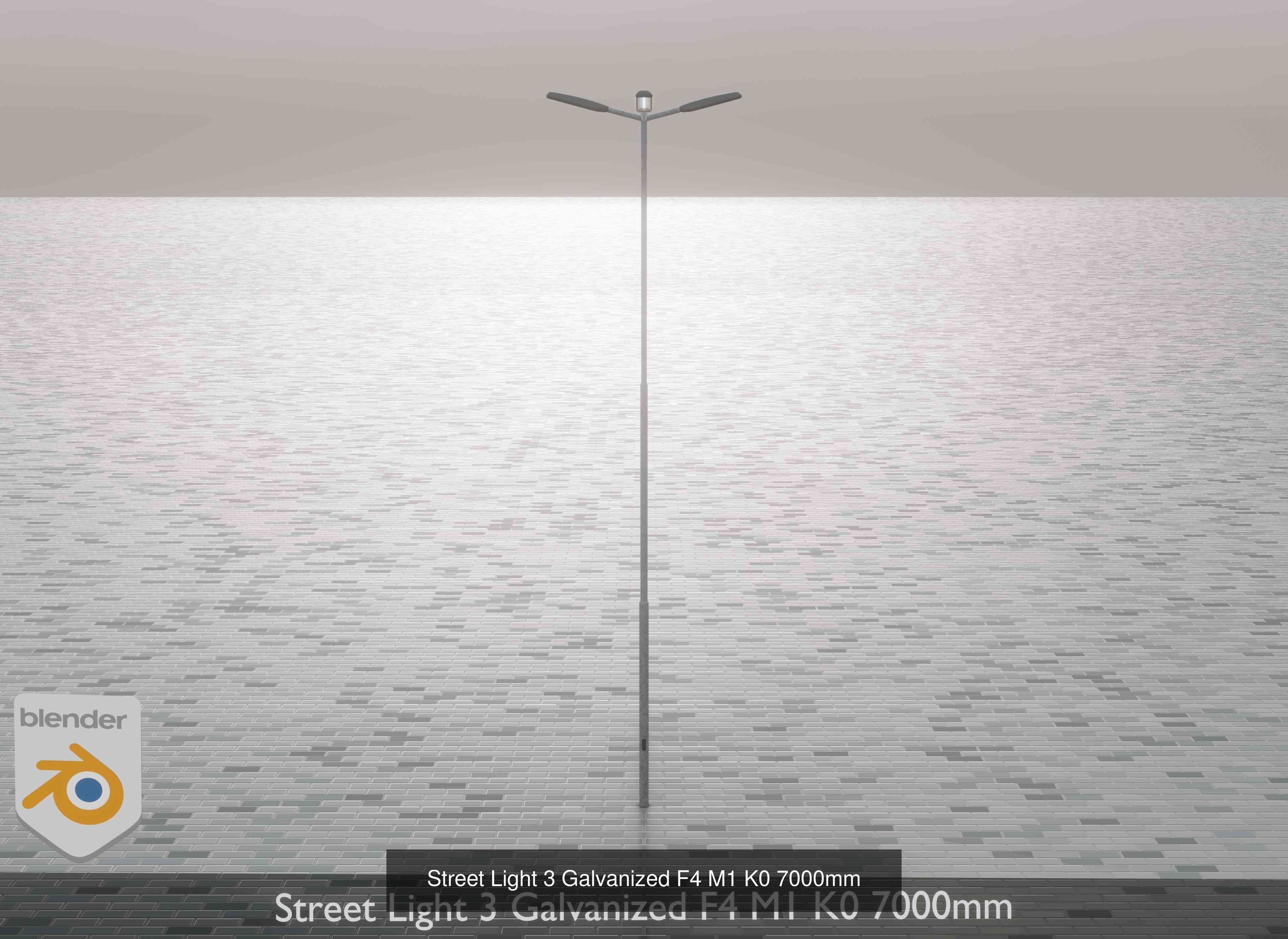 Street Light 1 2 3 Galvanized Package 3D Model Collection_177