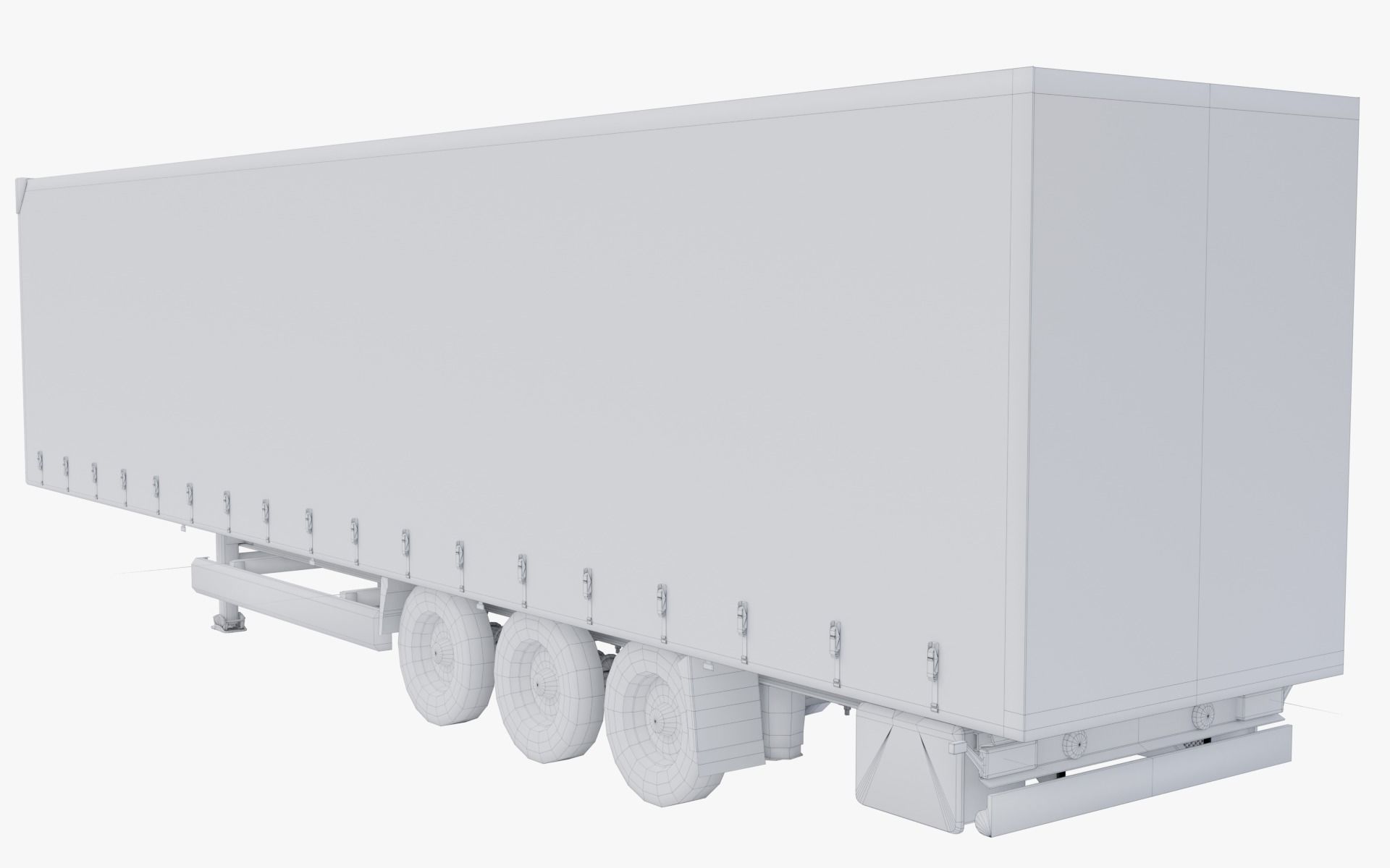 Generic truck with cargo trailer Low-poly 3D model_17