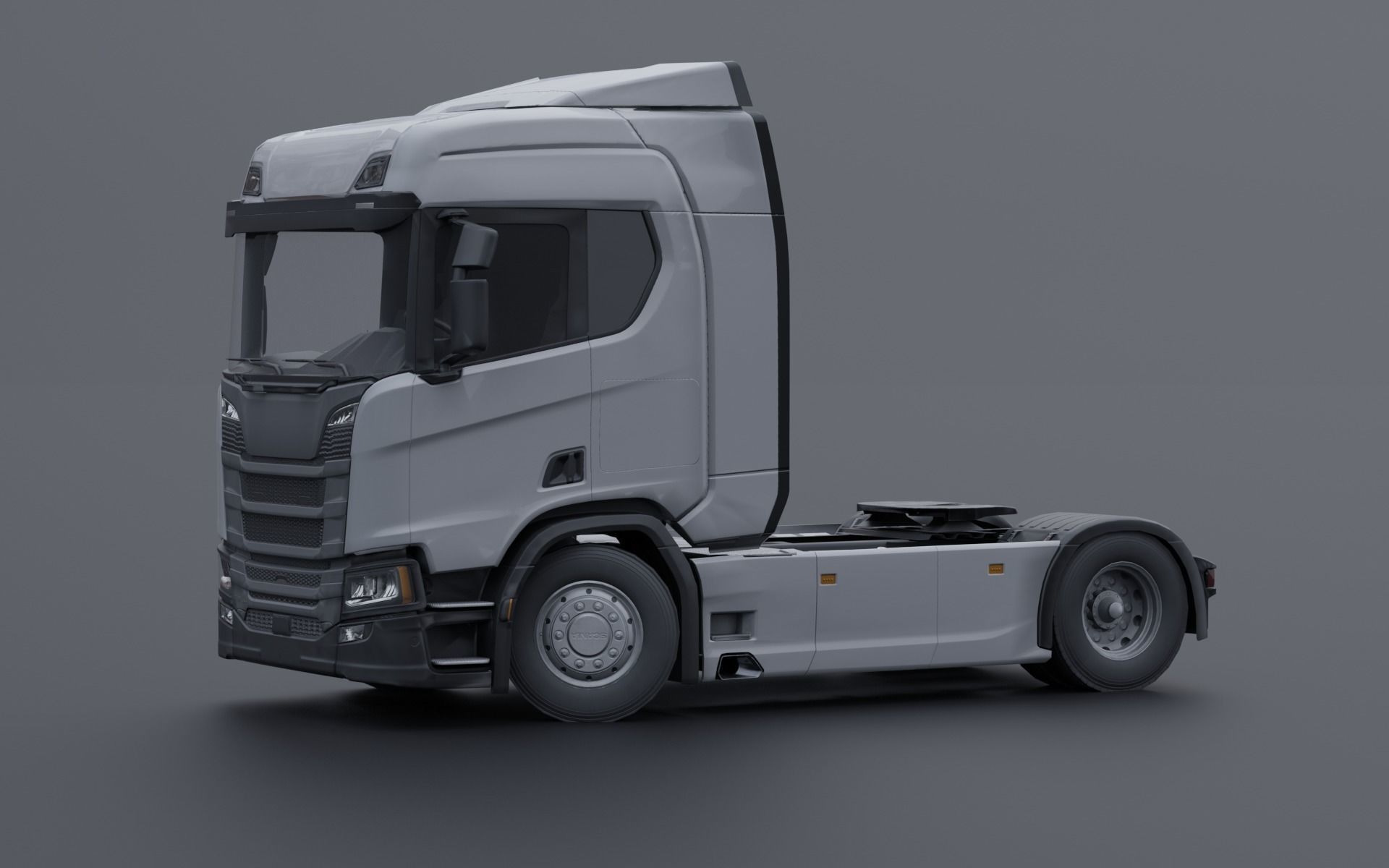 Generic truck with cargo trailer Low-poly 3D model_6