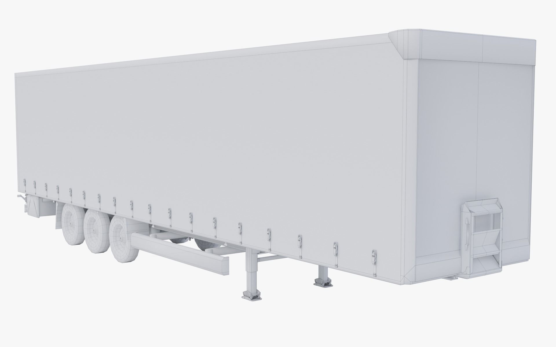 Generic truck with cargo trailer Low-poly 3D model_16