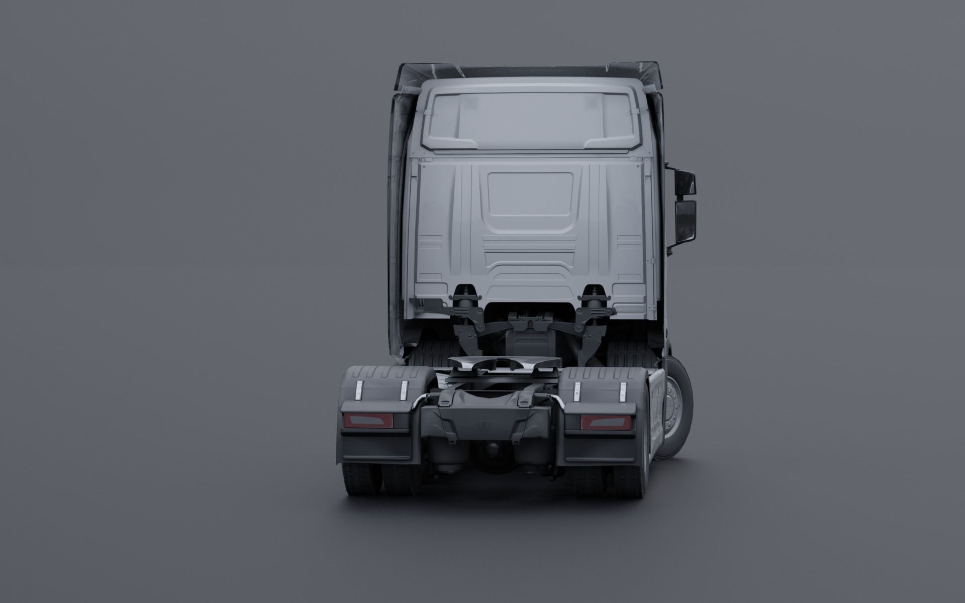 Generic truck with cargo trailer Low-poly 3D model_7