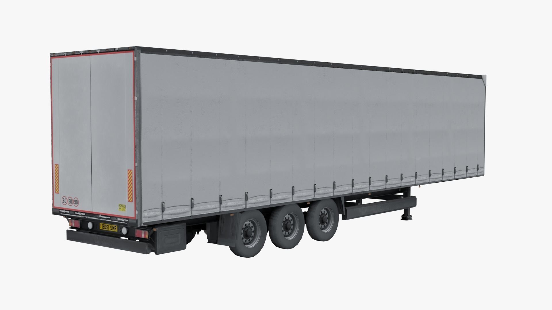 Generic truck with cargo trailer Low-poly 3D model_11