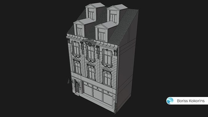 Old Riga Building 3D model Low-poly 3D model 7
