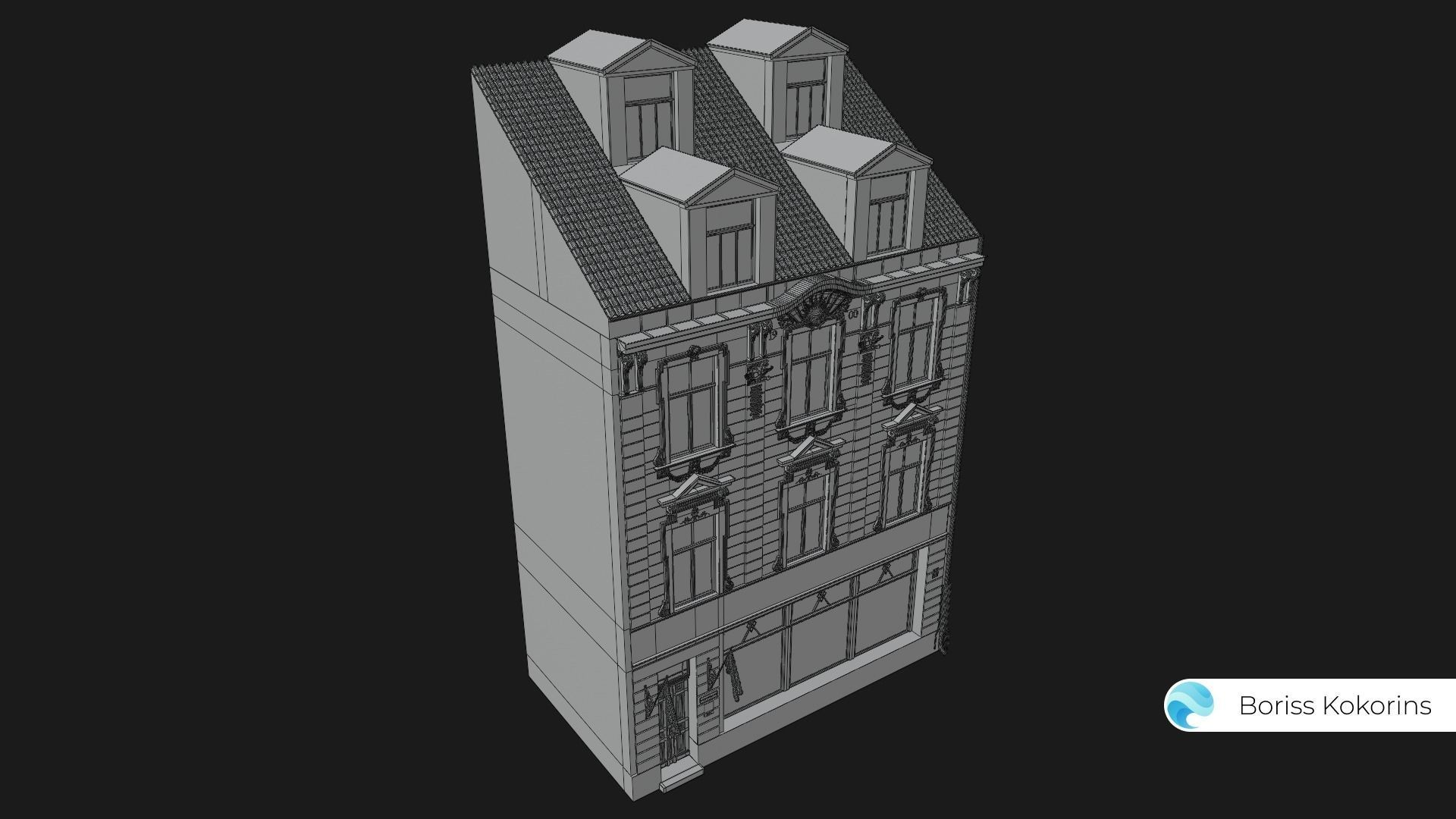 Old Riga Building 3D model Low-poly 3D model_4