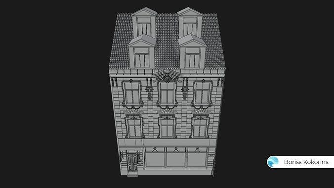Old Riga Building 3D model Low-poly 3D model 6