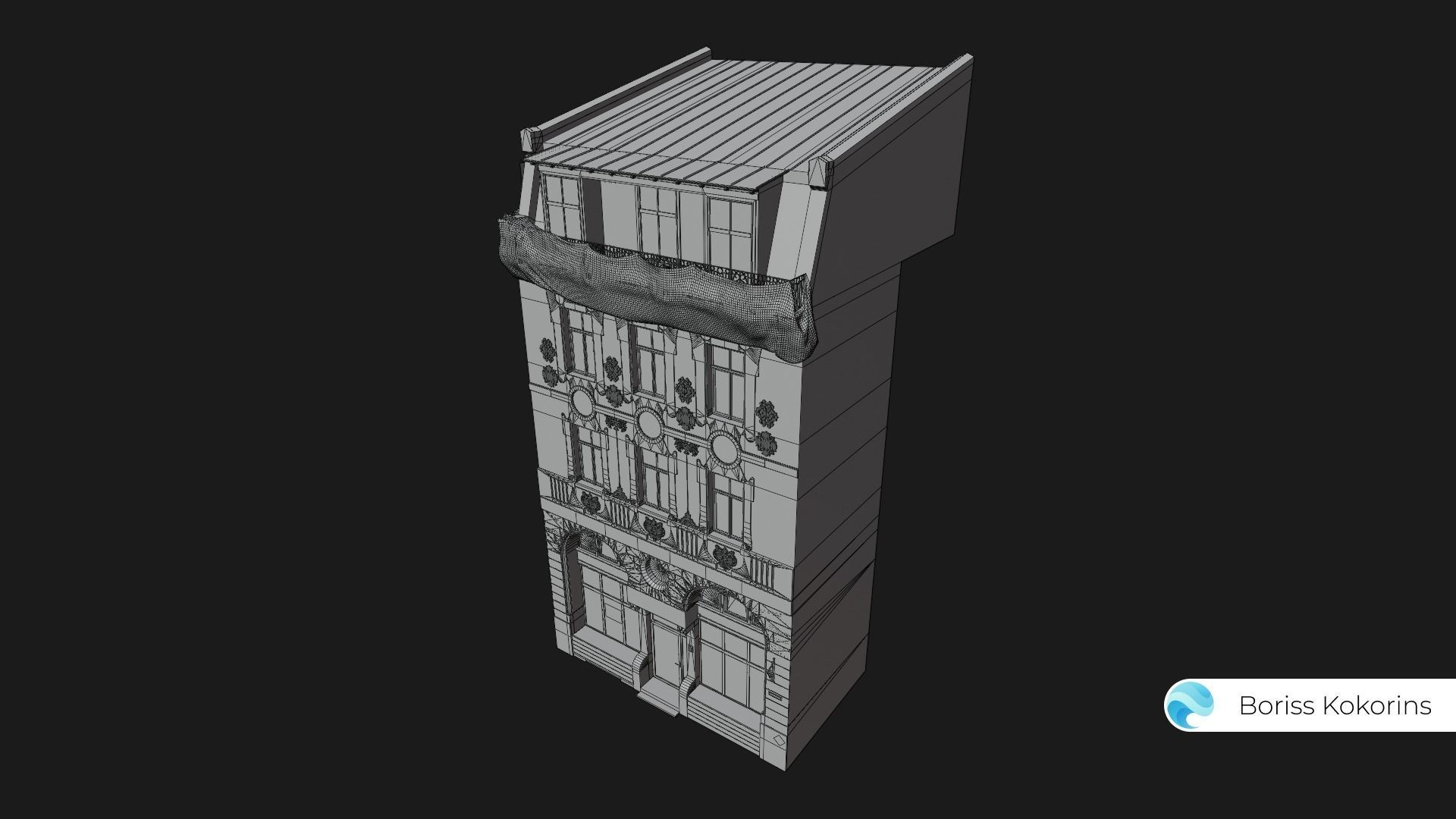 Old Riga Building 3D model Low-poly Low-poly 3D model_6